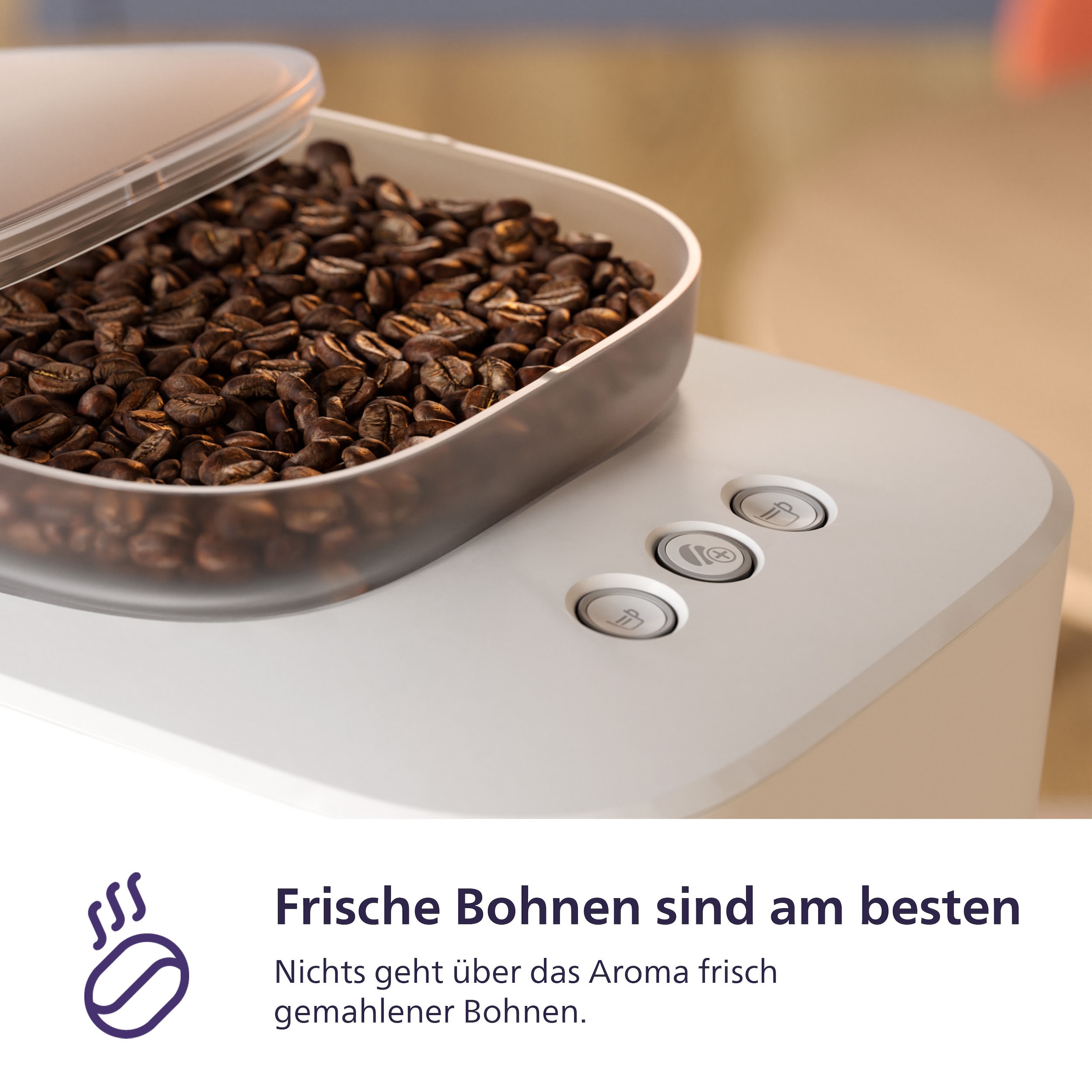 PHILIPS baristina Espressomaschine »BAR308/00 mit Mahlwerk für ganze Bohnen, Milchaufschäumer inkl.« 16 bar Pumpendruck, Naturweiß​