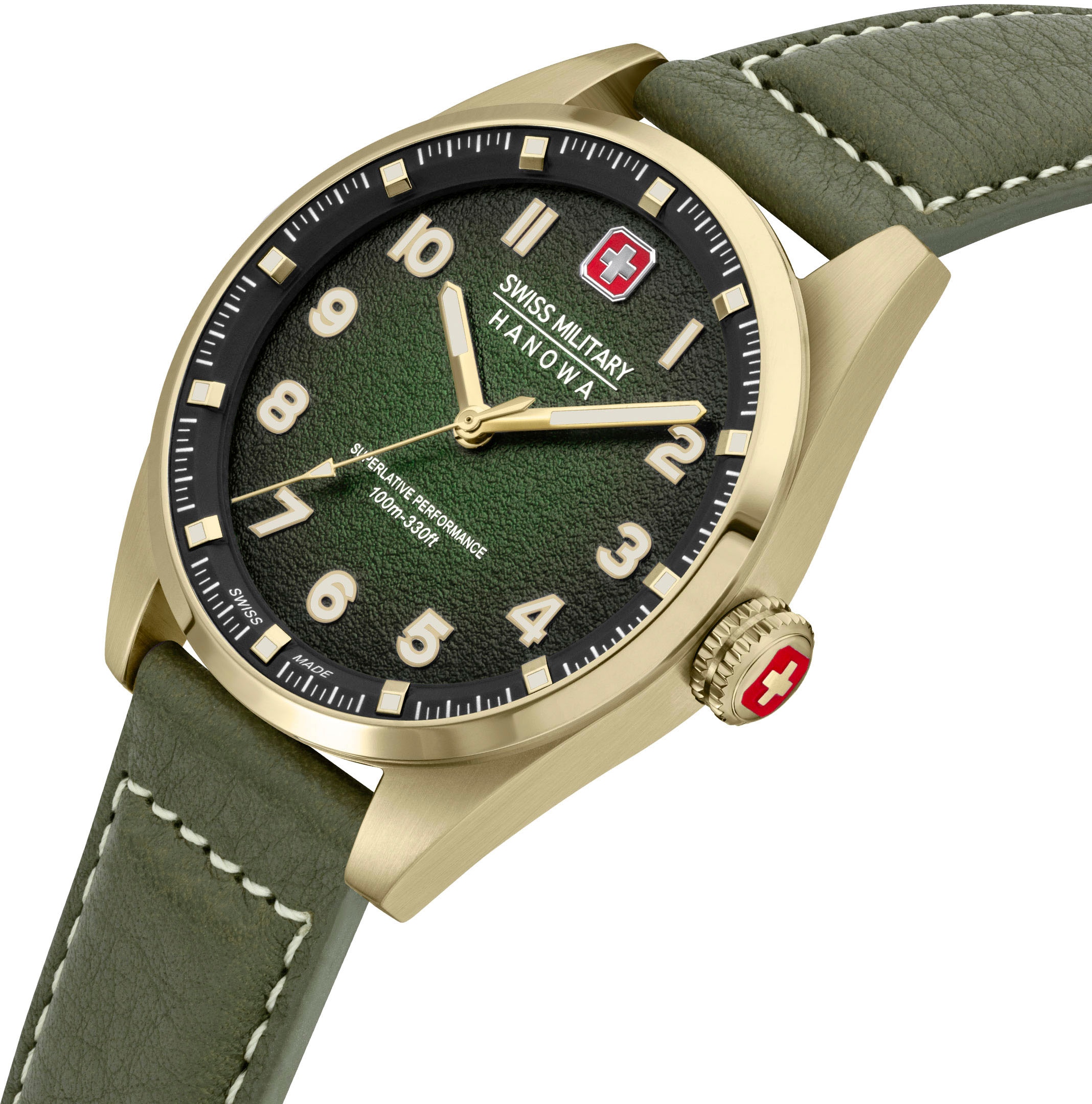 Swiss Military Hanowa Schweizer Uhr »GREYHOUND, SMWGA0001550«, Quarzuhr, Armbanduhr, Herrenuhr, Swiss Made, Saphirglas