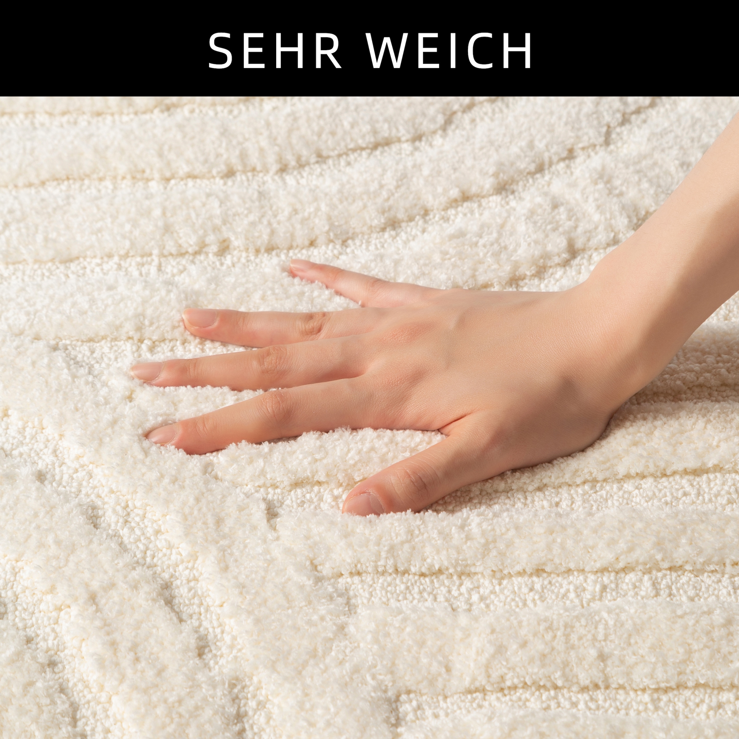 my home Badematte »Regona Scandi, Badvorleger, Badezimmer Teppich, Duschvorleger«, rutschhemmend beschichtet, strapazierfähig, Badteppich, Uni Farben, Hoch-Tief-Effekt, modernes Muster, Zen