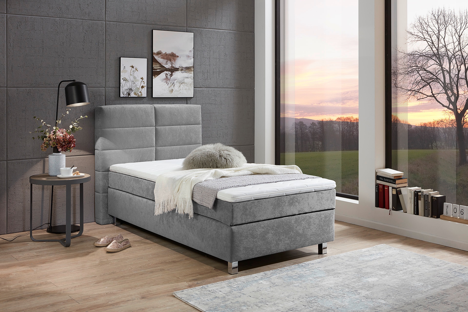 Westfalia Schlafkomfort Boxspringbett, wahlweise mit Kaltschaum-Topper, 2 Matratzenqualitäten