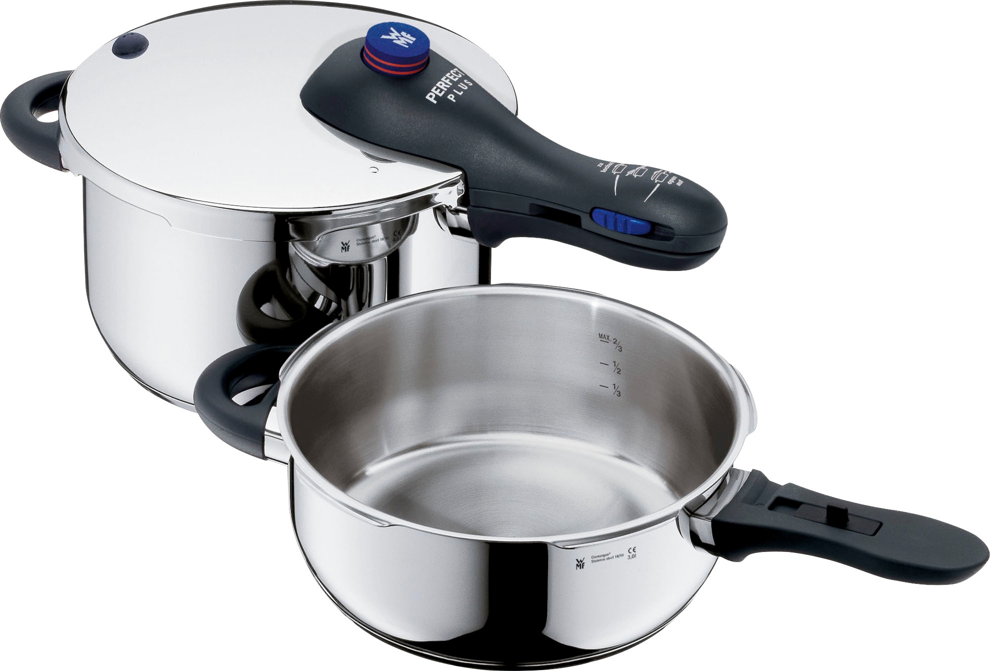 WMF Schnellkochtopf »Perfect Plus«, Cromargan® Edelstahl Rostfrei 18/10, (3 günstig online kaufen