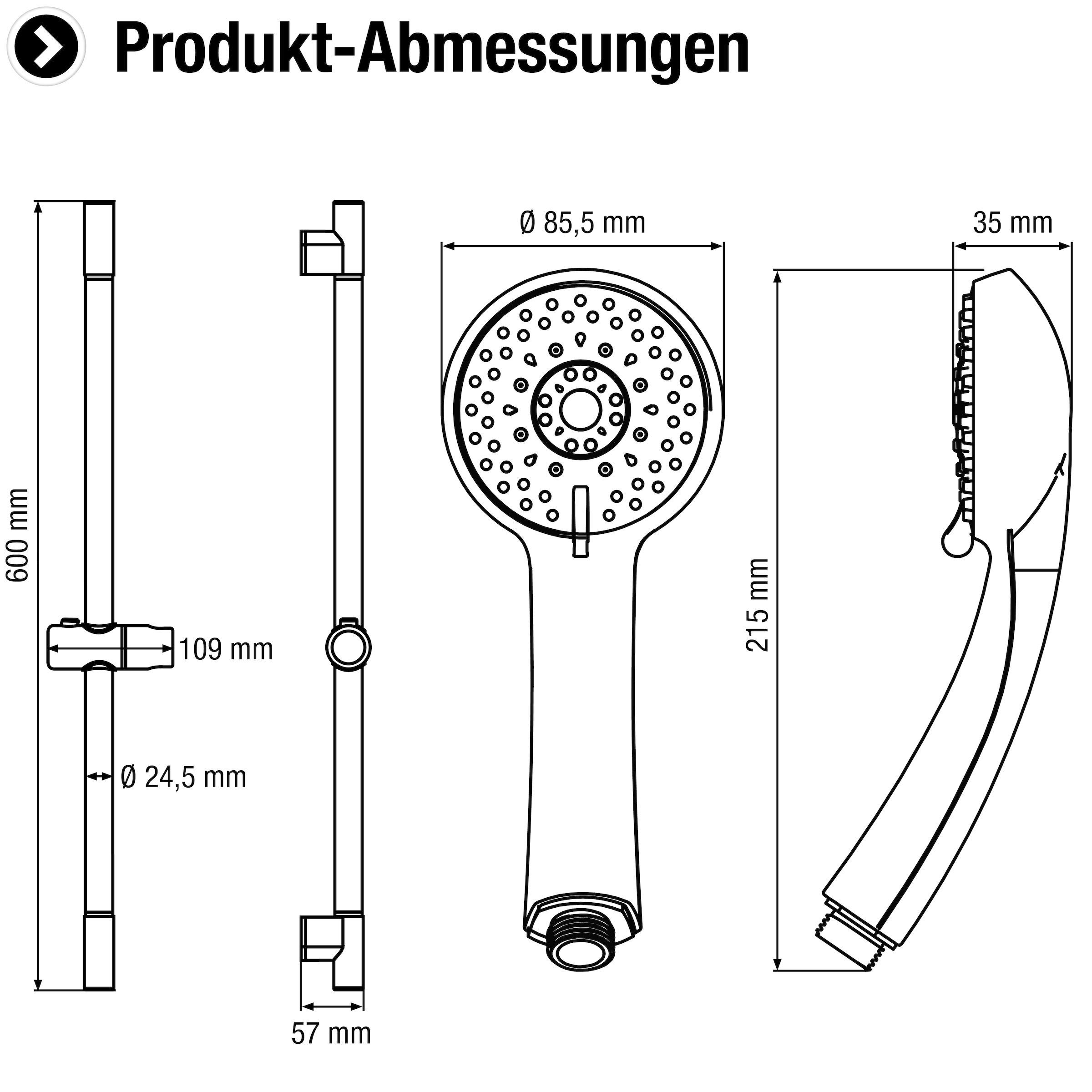 CORNAT Duschbrause »Fit Brausegarnitur chrom« 5 tlg.