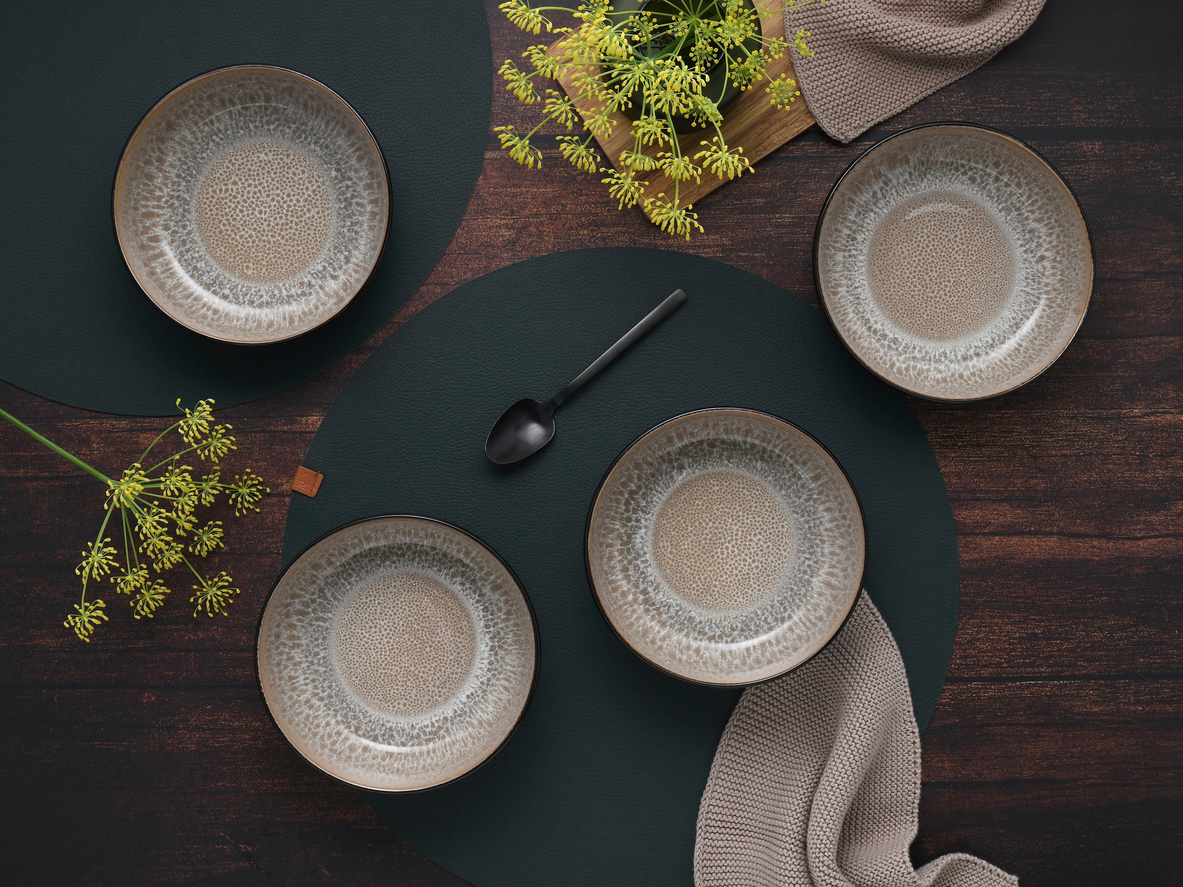 andas Müslischale »modernes Schüssel-Set Nydala, Geschirr-Set, Bowl«, 6 tlg., aus Steinzeug, hohe Haltbarkeit, spülmaschinengeeignet & mikrowellengeeignet