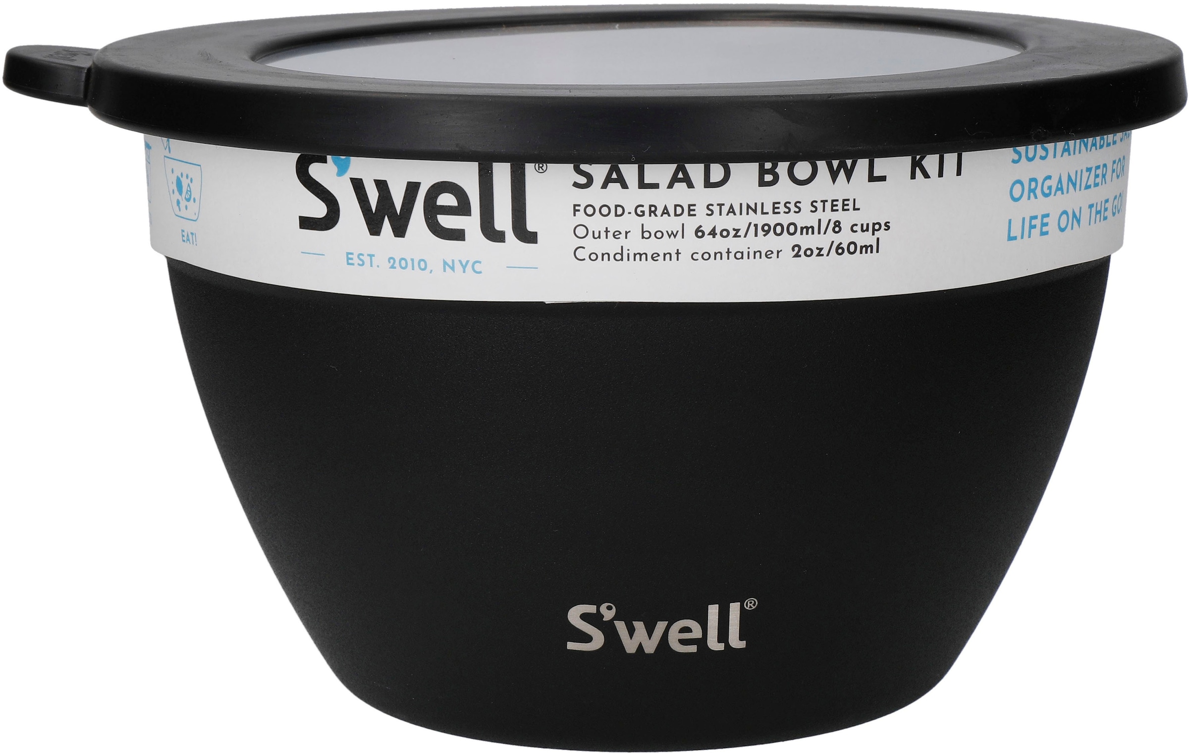 S'well Salatschüssel »S'well Onyx Salad Bowl Kit, 1.9L«, 3 tlg., aus Edelst günstig online kaufen