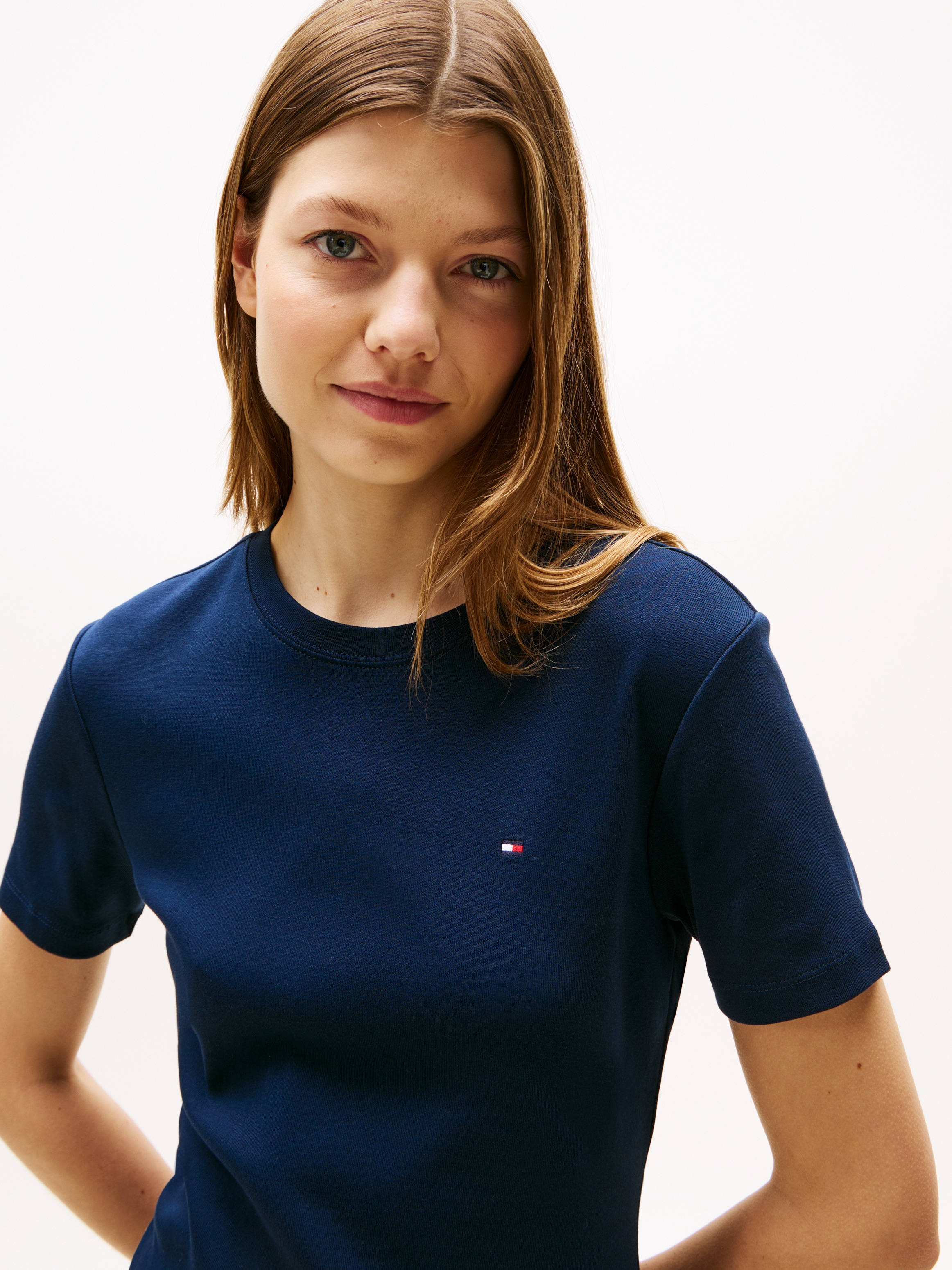 Tommy Hilfiger Shirtkleid »NEW CODY STR SLIM SHORT DRS SS«, mit allover Streifendessin, Logo-Flag