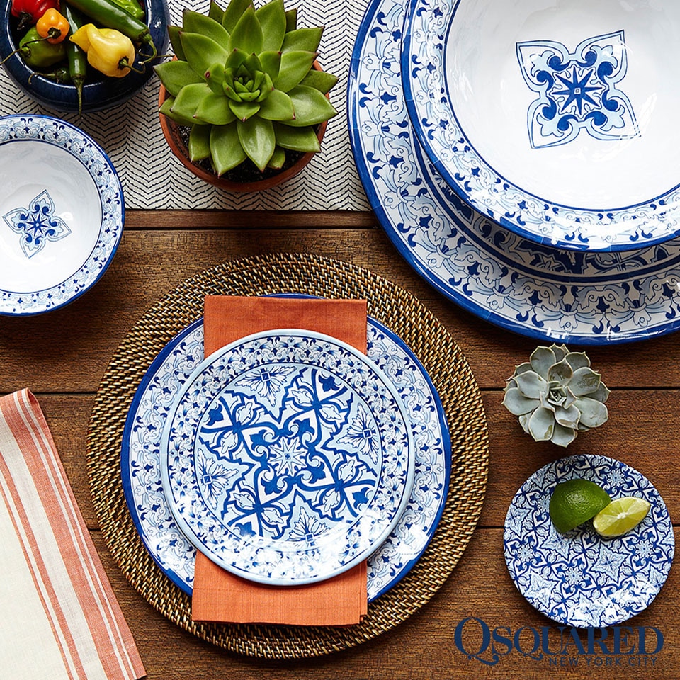 Q Squared NYC Speiseteller »Talavera Collection«, (Set, 2 St.), Ø 27 cm,  Melamin online bestellen