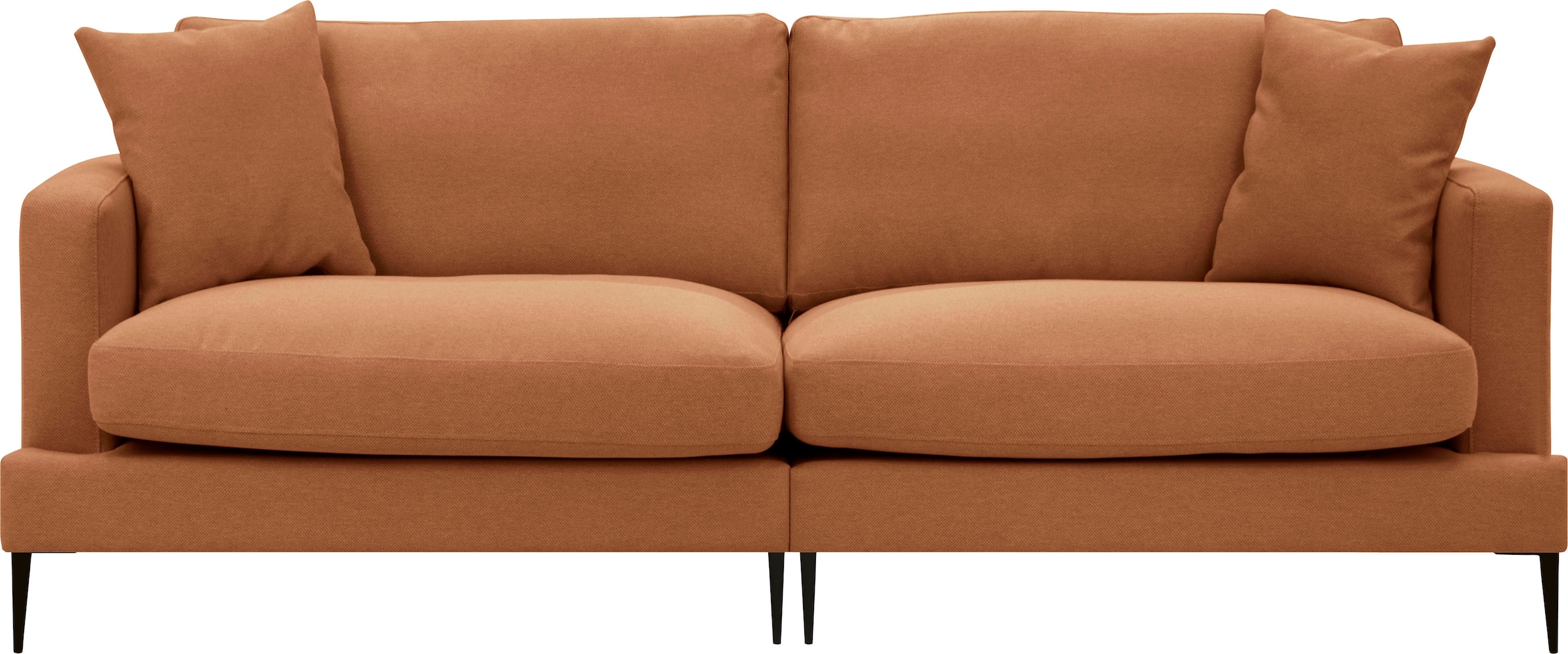 Leonique 2-Sitzer »Cozy elegantes Designsofa, Maße B/T/H: 151/97/80 cm«, mit losen Kissen und Metallbeinen