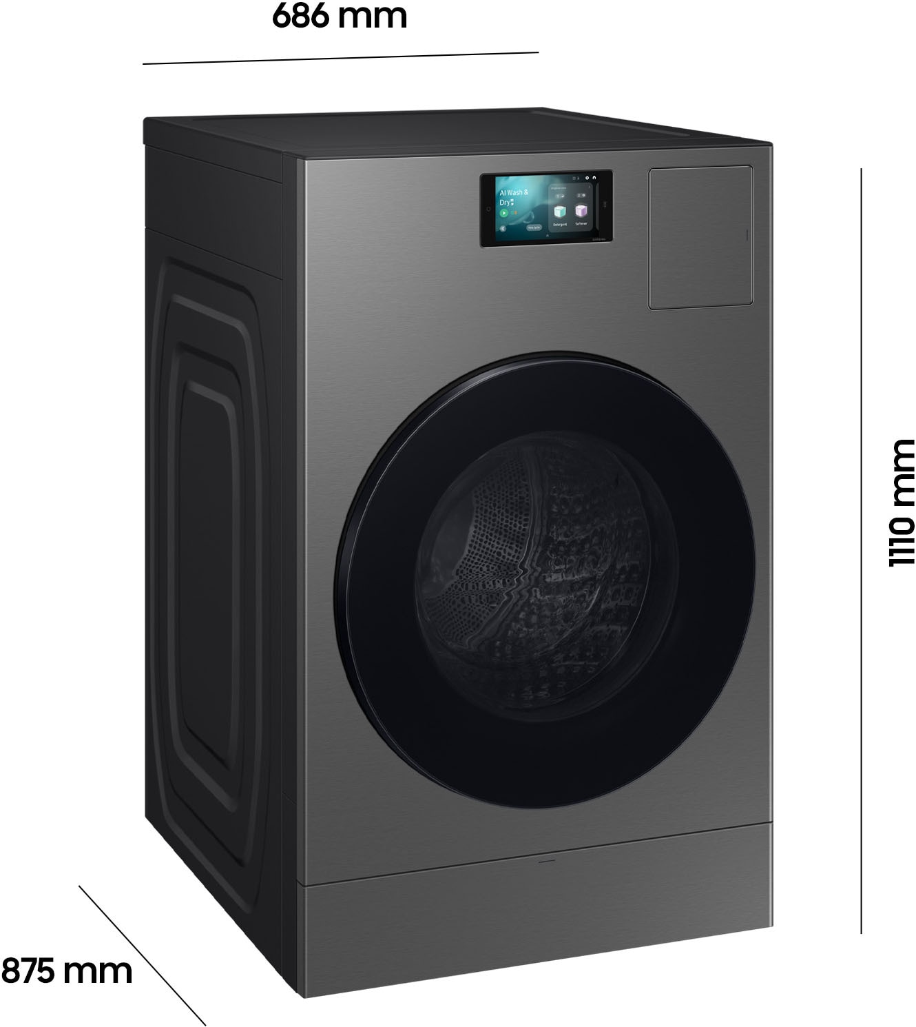 Samsung Waschtrockner »WD18DB8995BZT2«, Trommelreinigung+, Breite 75 cm, Tiefe 92cm, Höhe 111 cm
