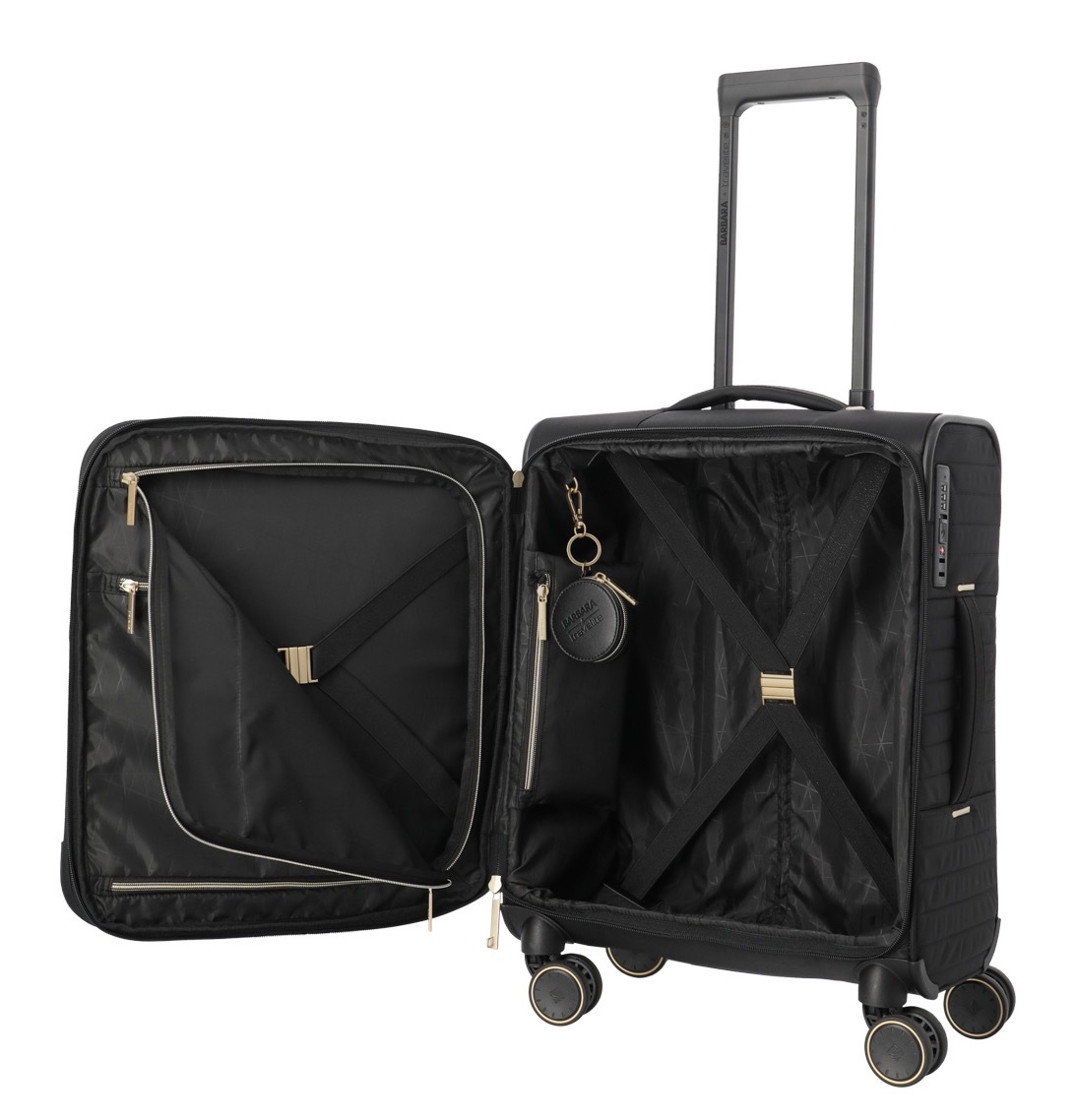 travelite Weichgepäck-Trolley »BARBARA & travelite | BARBARA STEPP, verschiedene Größen und Farben« 40 l 4 Rollen Weichgepäck-Koffer Schlüsselanhänger Volumenerweiterung bei S/M