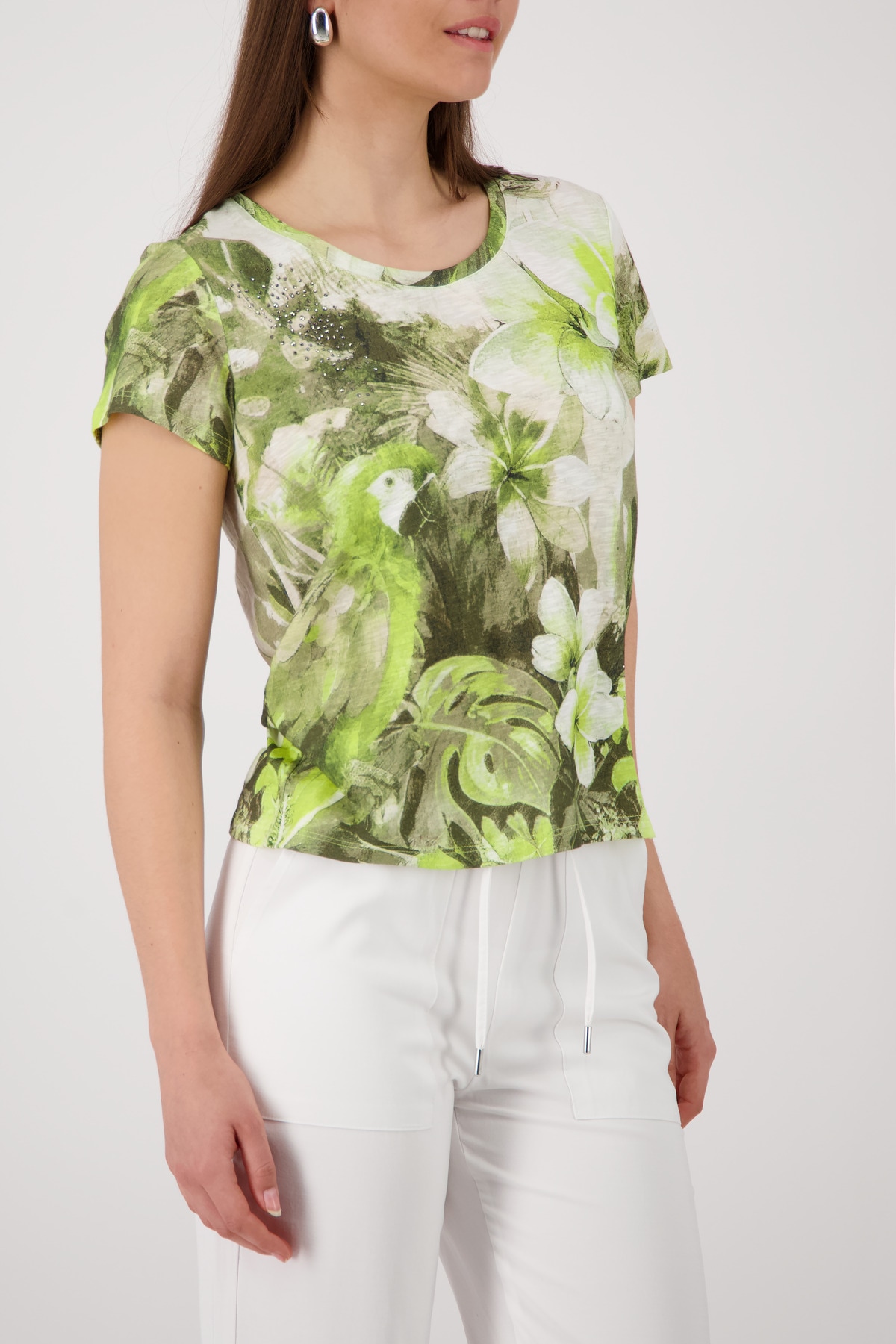 Monari T-Shirt »Shirt Blume Allover« Regular fit mit Blumenprint
