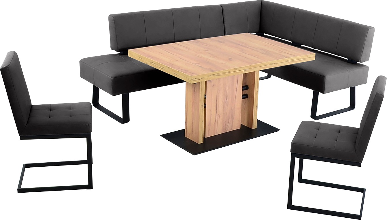 K+W Komfort & Wohnen Essgruppe »Spider II«, (4 tlg.), langer Schenkel wahweise in 2 Breiten, 2 Freischwinger, 1 Tisch