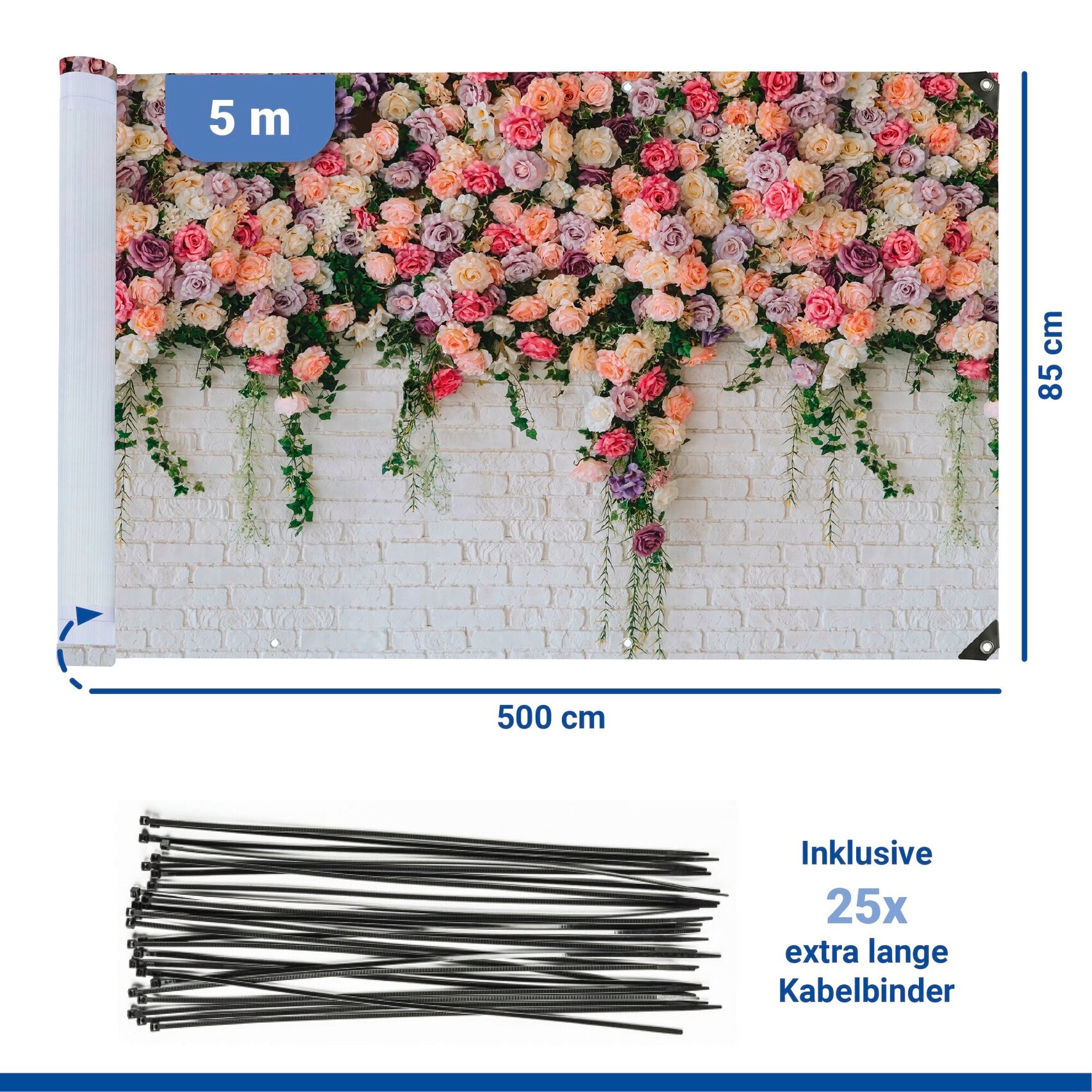 Maximex Balkonsichtschutz 5 m, UV- und witterungsbeständig