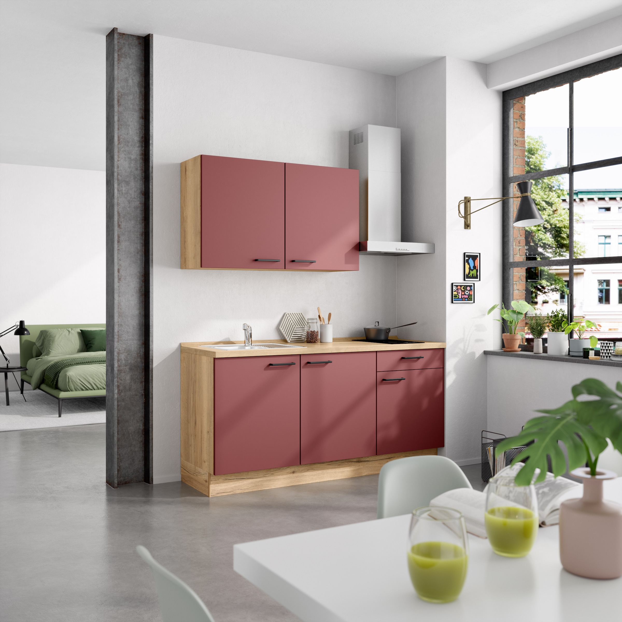 nobilia® Küchenzeile »"Easytouch I"«, vormontiert, Ausrichtung wählbar, Breite 180 cm, wahlw. mit E-Geräten