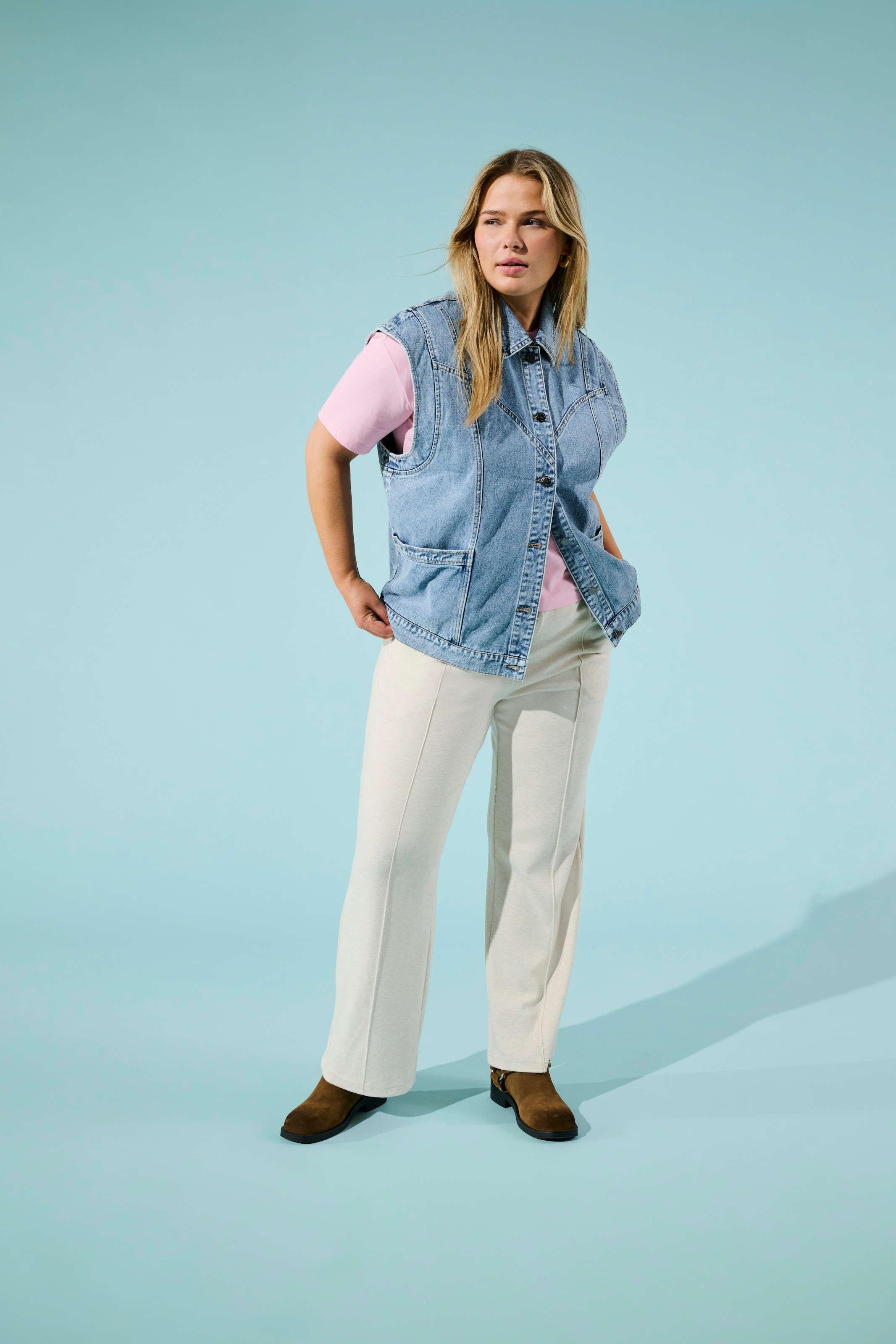 ONLY CARMAKOMA Jerseyhose »CARGRETCHEN LONG WIDE PANT JRS«