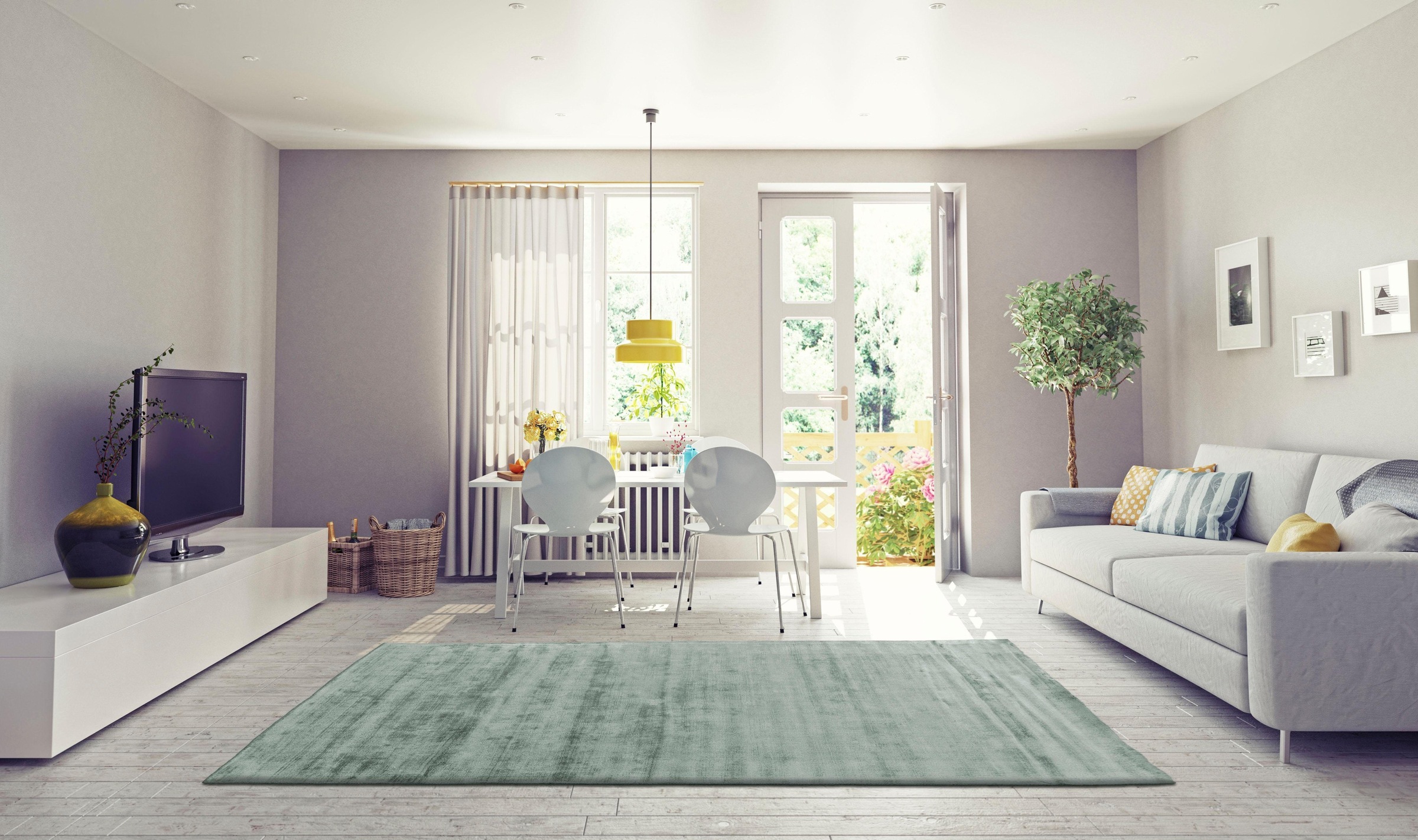 my home Teppich »Besarta«, rechteckig, 13 mm Höhe, Wohnzimmer