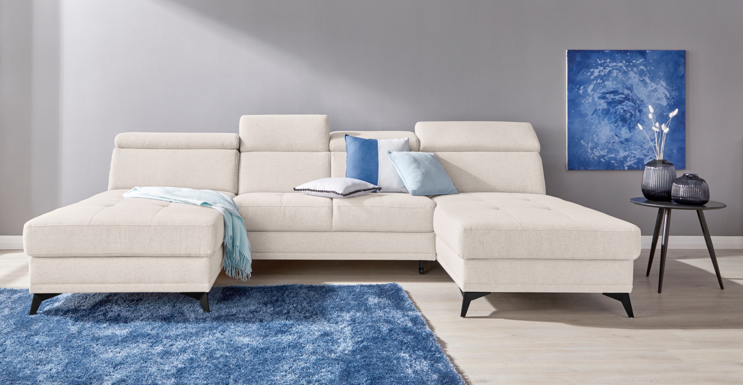 INOSIGN Wohnlandschaft »Cardiz U-Form« inkl.Kopfteilverstellung und Federke günstig online kaufen