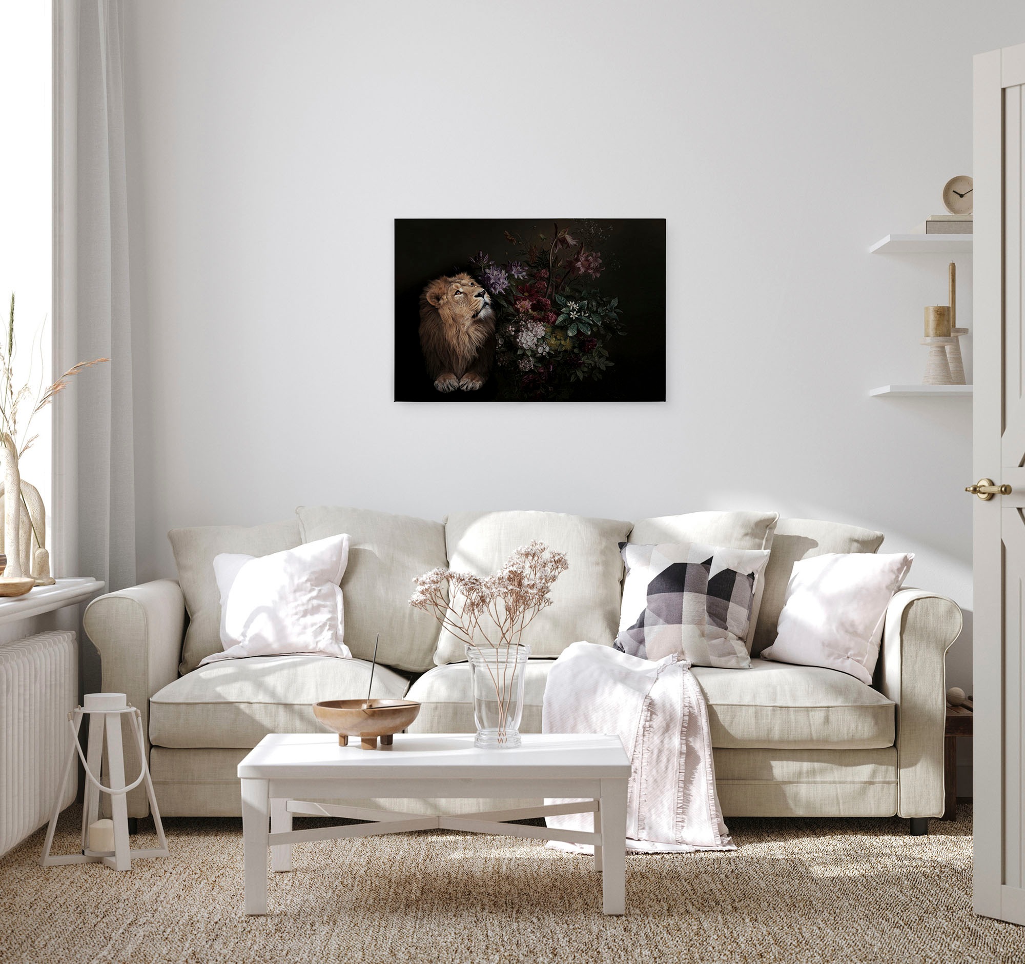 A.S. Création Leinwandbild »wildlife«, Kunst-Tiere-Kinder, (1 St.), Keilrahmen Bild Blumen Floral Rosen Leinwand-Bild Wohnzimmer modern
