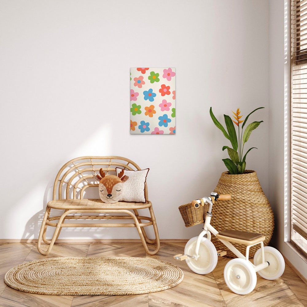 A.S. Création Leinwandbild »Flowers - Wandbild Creme Weiß Bunt Keilrahmen K günstig online kaufen