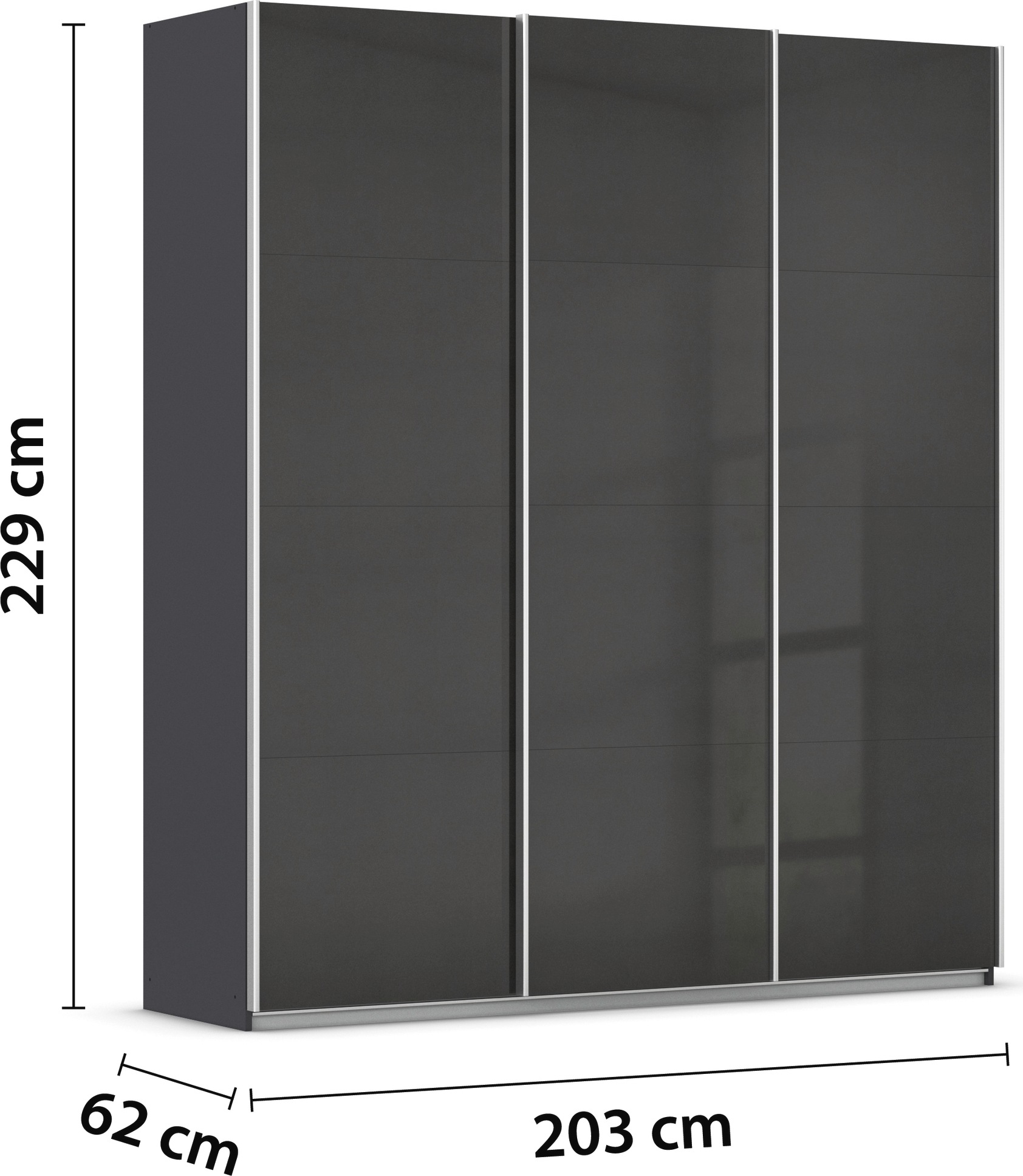 rauch Schwebetürenschrank »Kleiderschrank Schrank Garderobe AGORDO mit Dekor- oder Hochglanzfront«, (in zwei Griff-Farben), durchdachte Innenausstattung, in 4 Breiten und 2 Höhen MADE IN GERMANY