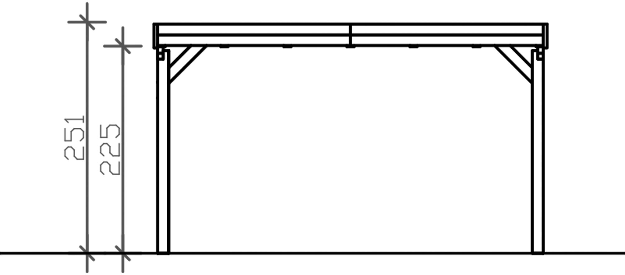 Skanholz Einzelcarport »Grunewald«, Holz, 395 cm, Anthrazit