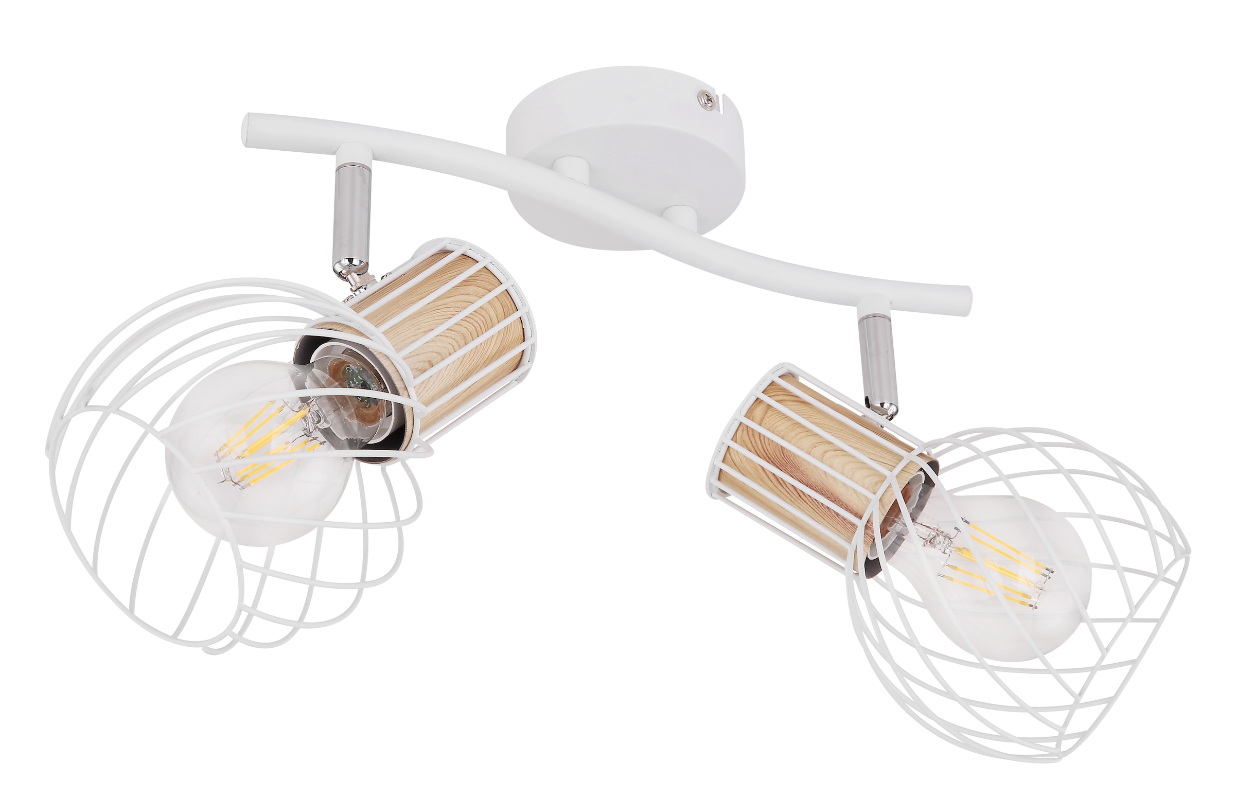 GLOBO LIGHTING Deckenstrahler »LUISE«, Leuchtmittel E27 | ohne Leuchtmittel, Deckenstrahler/weiß/holzoptik/Flur/Wohnzimmer