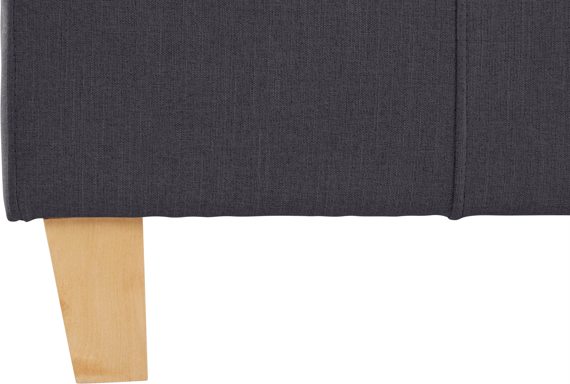OTTO products Polsterbett »Heddi«, in 5 Breiten: von 90cm-200cm, Biese am Kopfteil, Strukturstoff