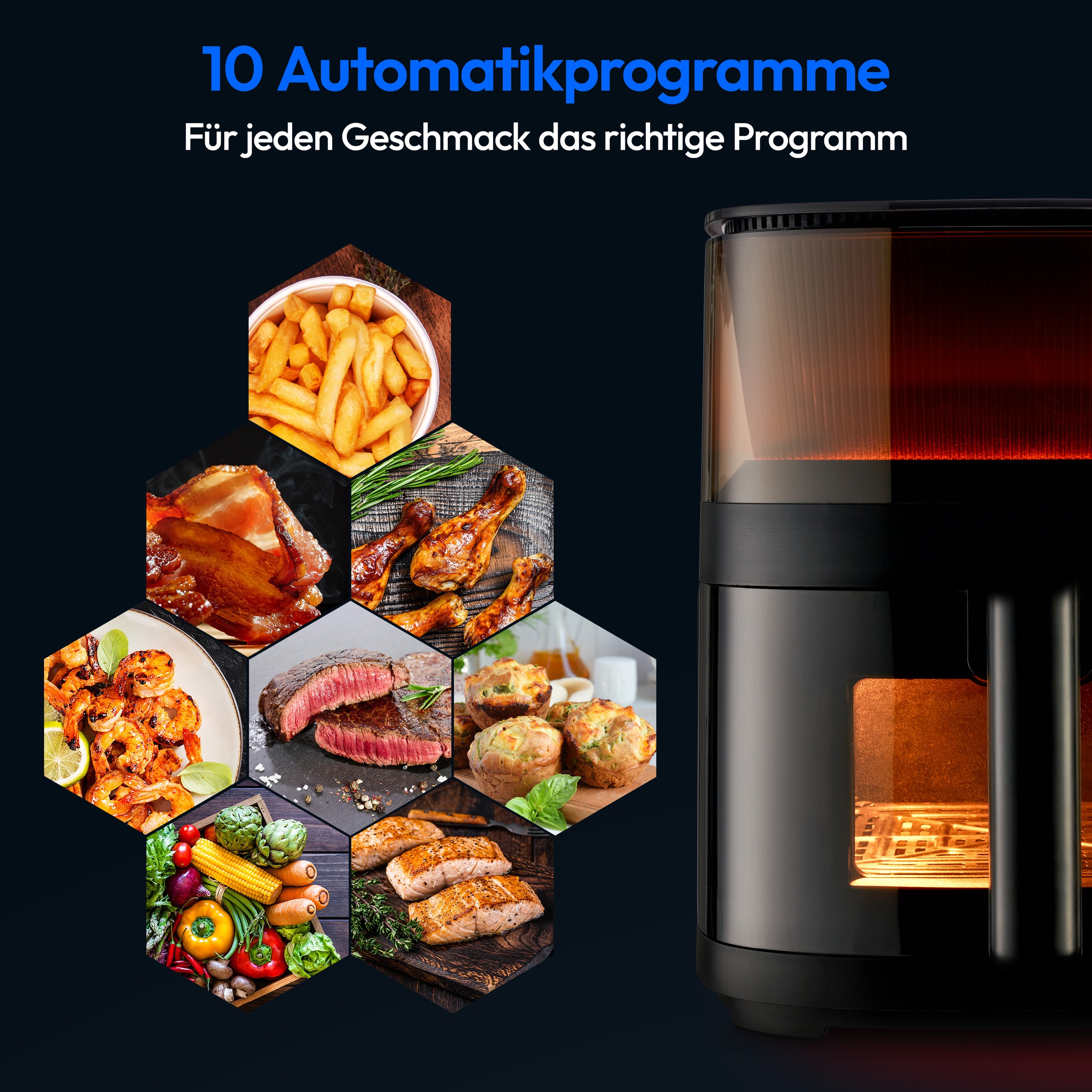 Medion® Heißluftfritteuse »X10 XL (MD 11780), 5 L, 10 Automatikprogramme, Wassersprayfunktion«, 1500 W, Temperatur einstellbar 80 - 230 °C, ILAG Beschichtung, Timer