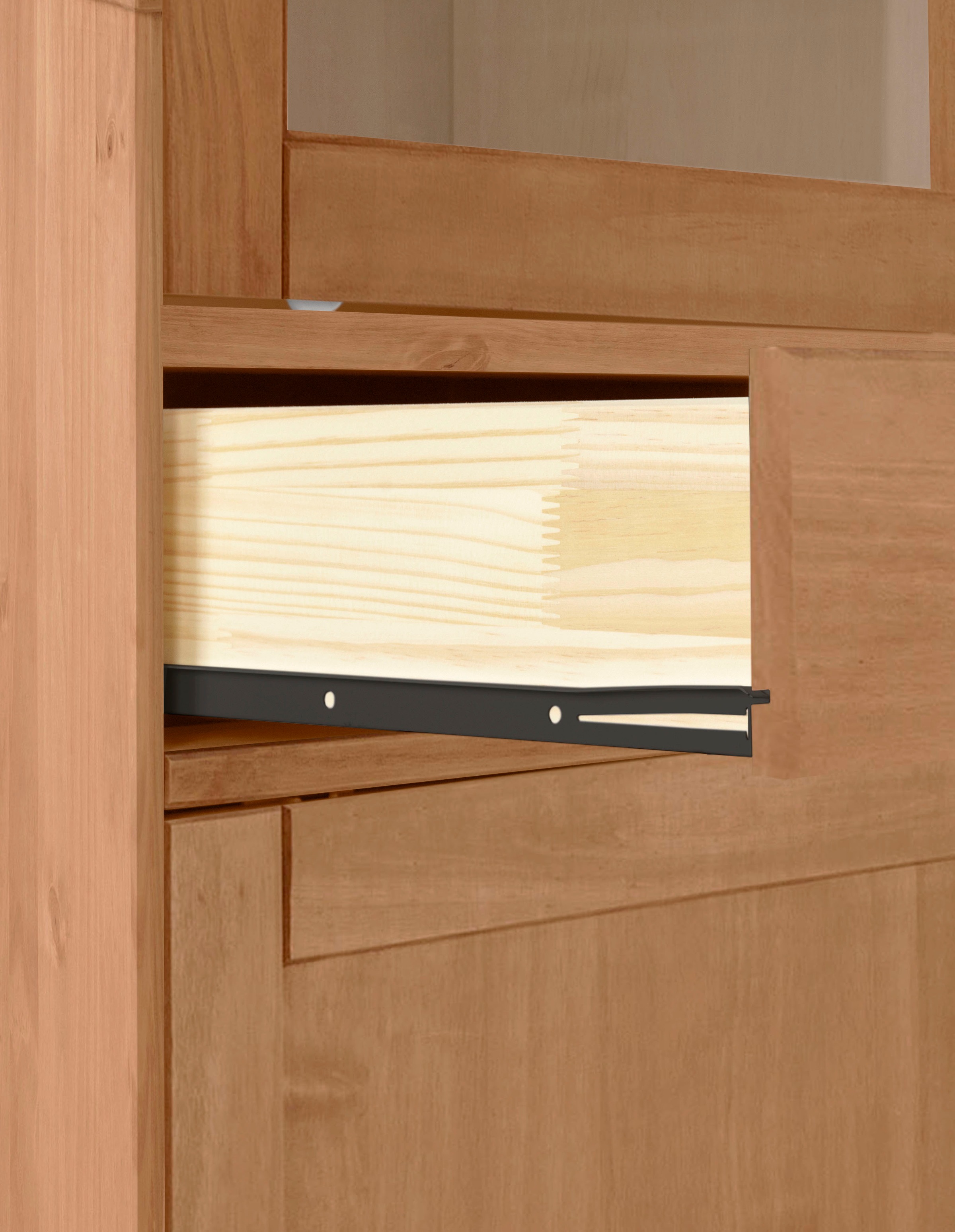 Home affaire Highboard »Schröder«, Vitrine aus massivem Kiefernholz, Breite 114 cm