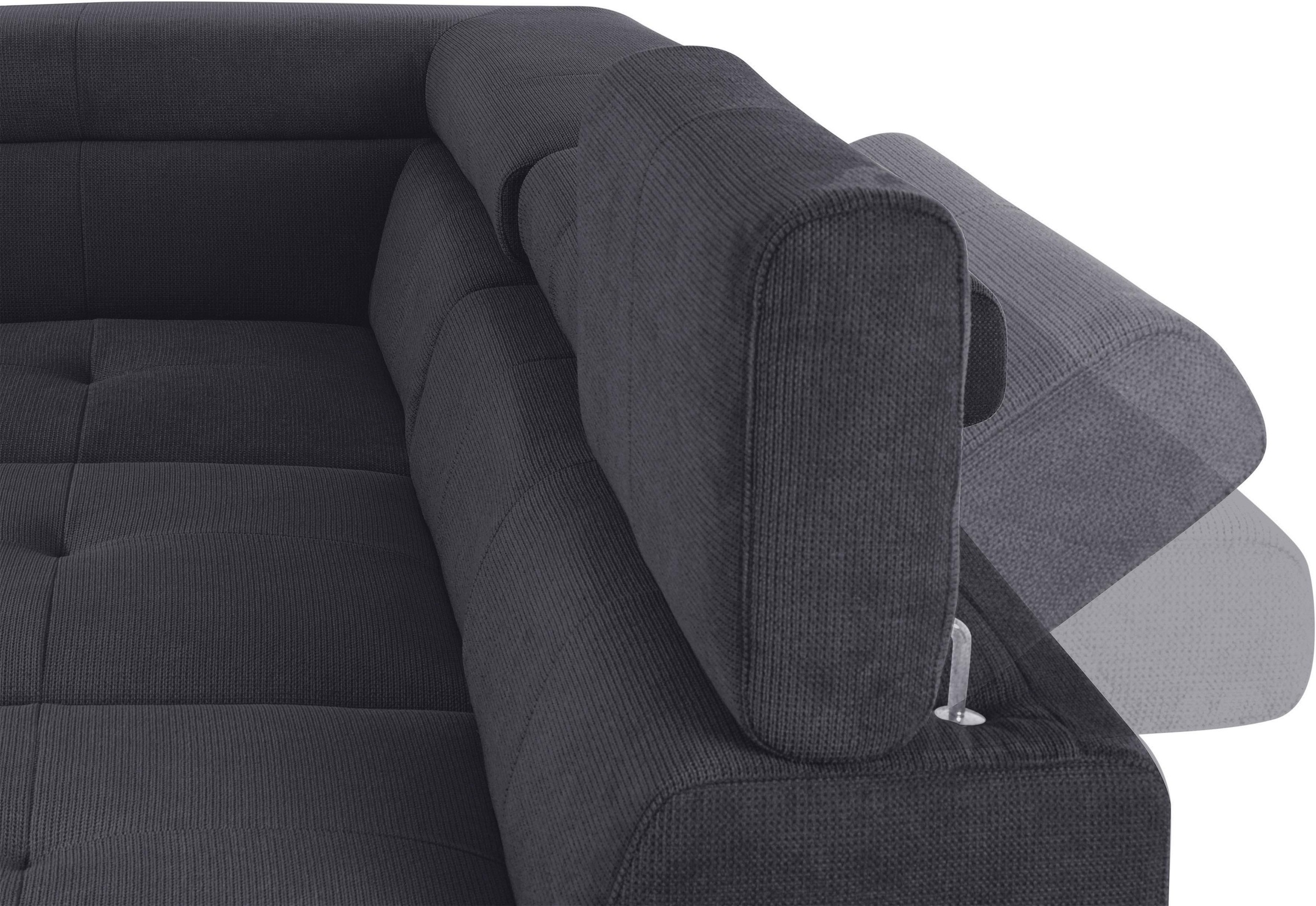 COTTA Ecksofa »Enterprise L-Form«, mit Arm- & Kopfteilverstellung, wahlweise mit Bettfunktion