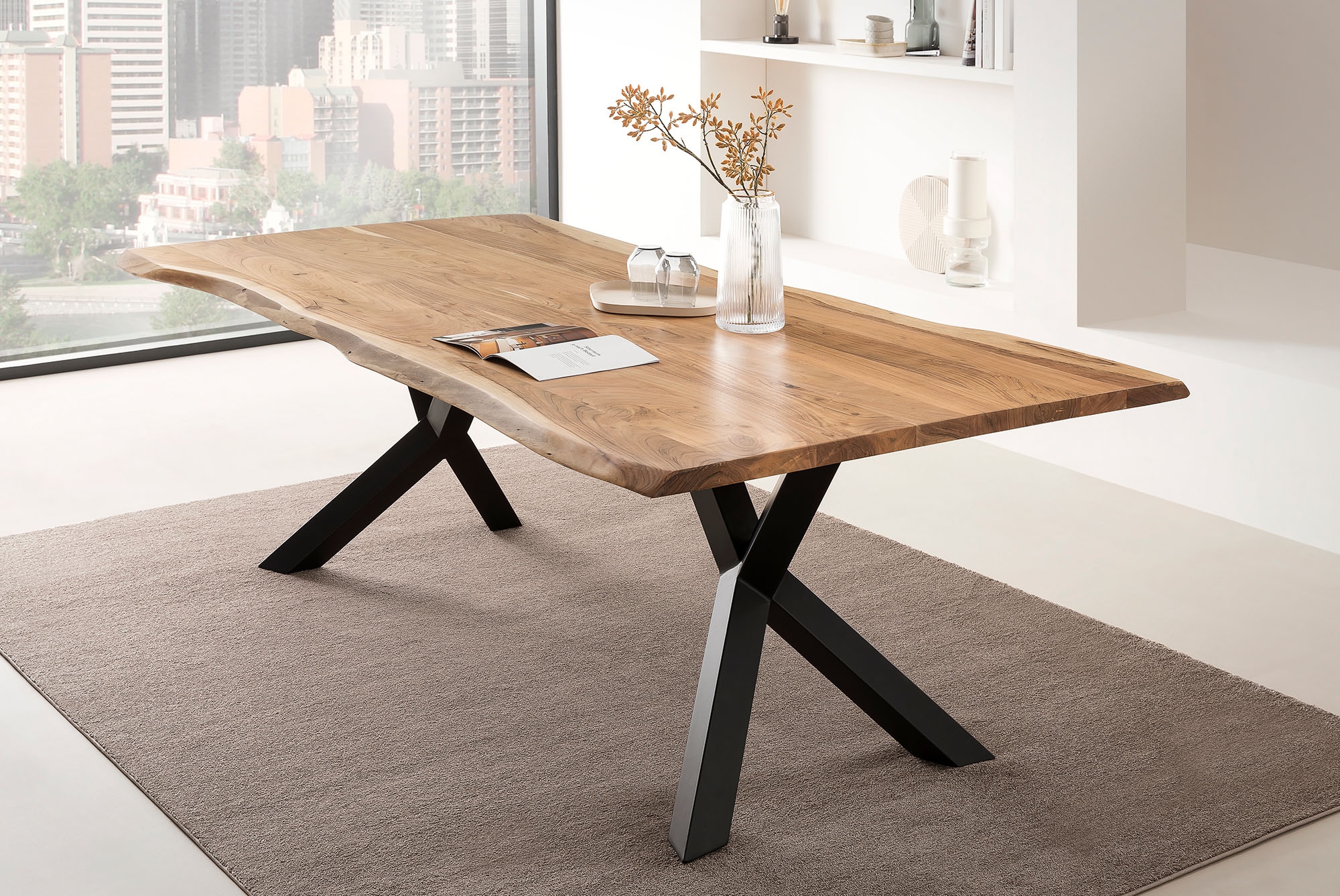 SalesFever Esstisch »Designertisch für Mahlzeiten« Massivholz geölt und zwe günstig online kaufen