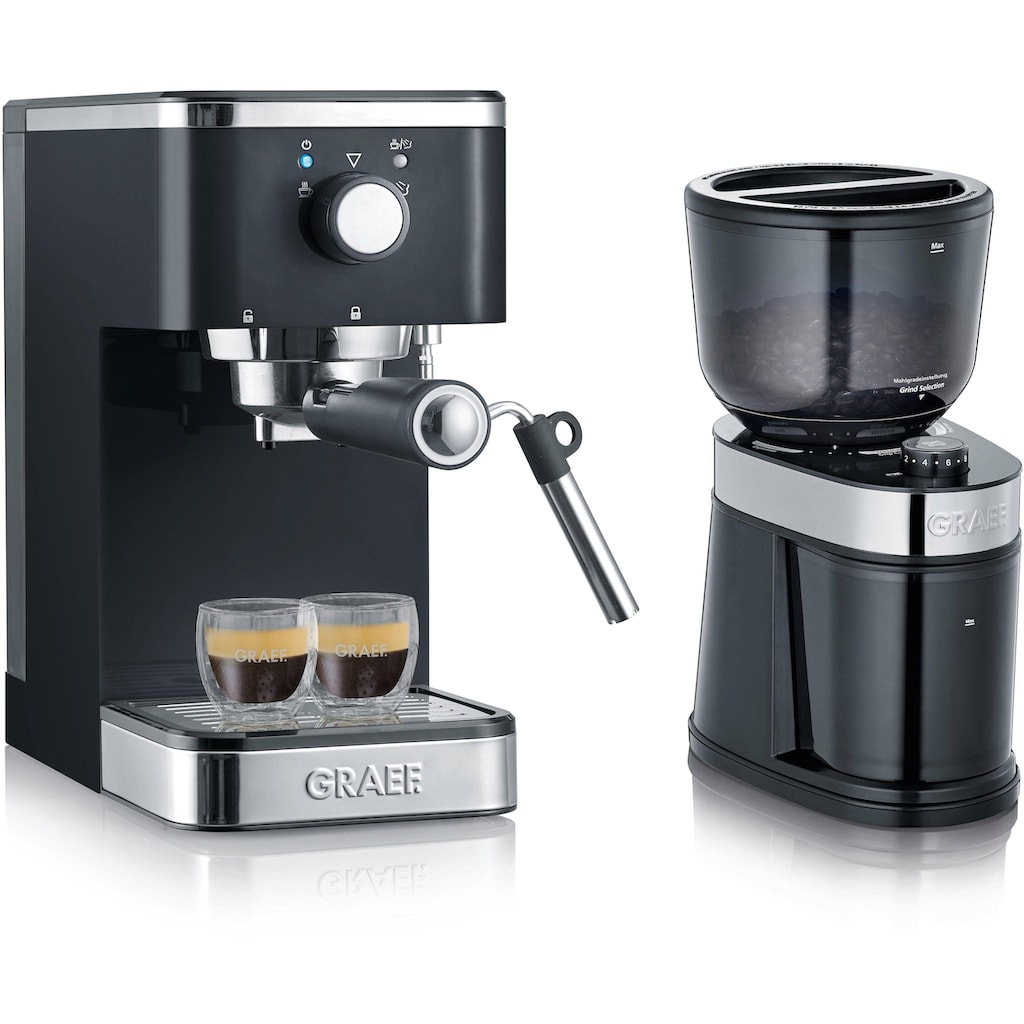 Graef Espressomaschine »"Salita Set"«, inkl. Kaffeemühle CM 202 (ES402EUSET), schwarz