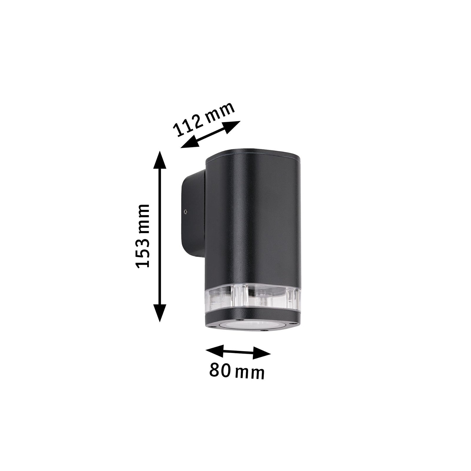 Paulmann Außen-Wandleuchte »Colum IP44 80x112mm max. 20W 230V Anthrazit Aluminium«, 1 flammig, Leuchtmittel GU10 | ohne Leuchtmittel, seewasserresistent