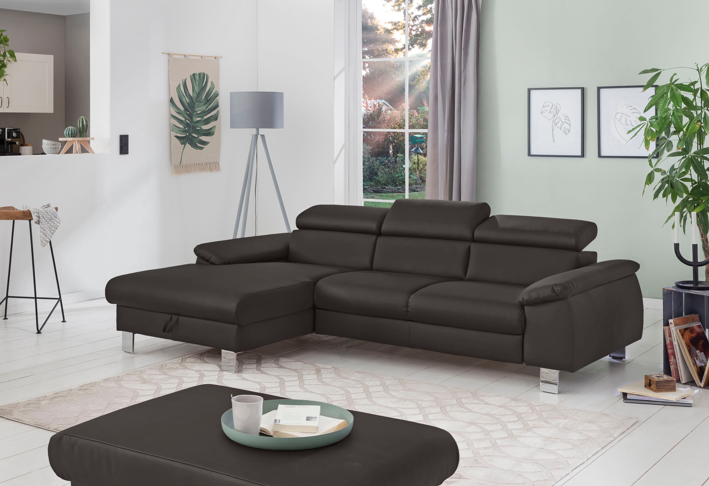 COTTA Ecksofa »Komaris L-Form, B: 244 cm« mit Kopfteilverstellung, optional günstig online kaufen