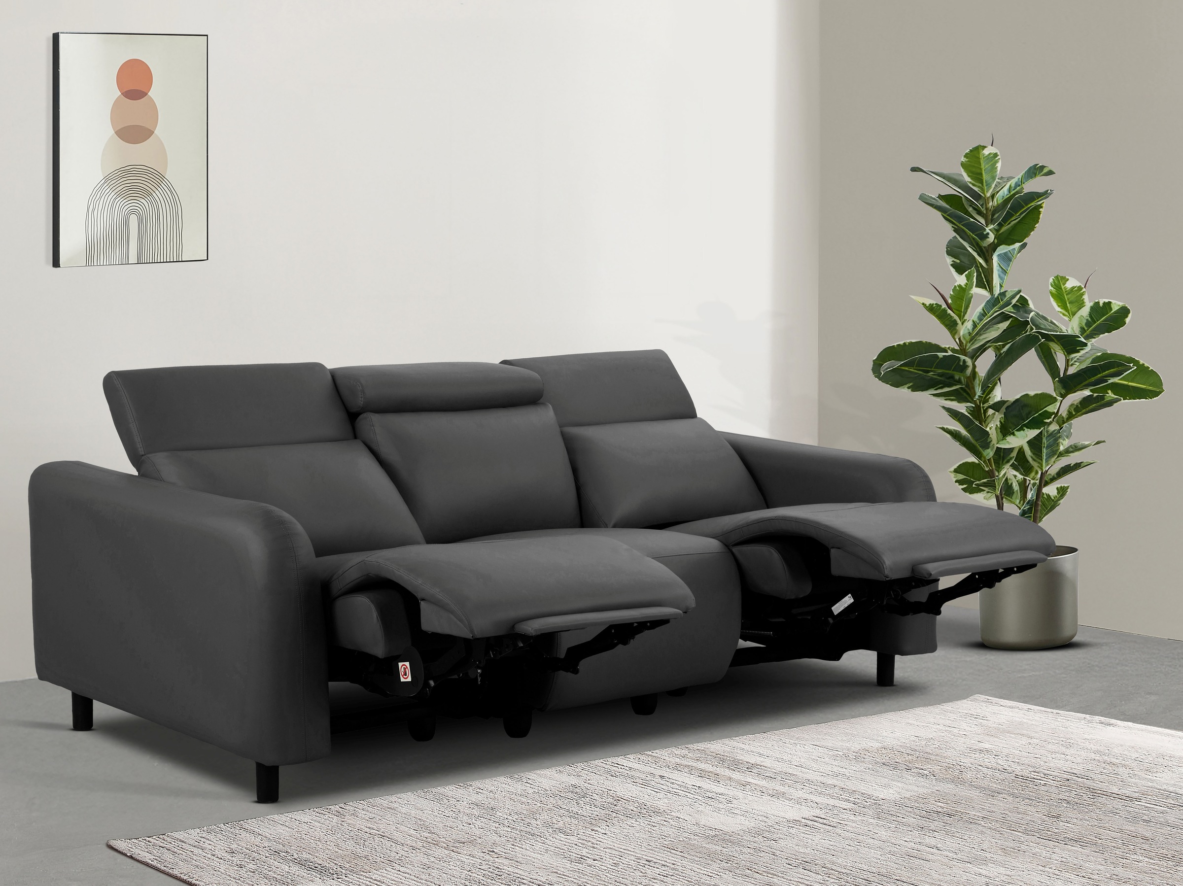 Home affaire 3-Sitzer »SKAANE Struktur-Sofa, 229 cm, manuelle-u. elektrisch günstig online kaufen