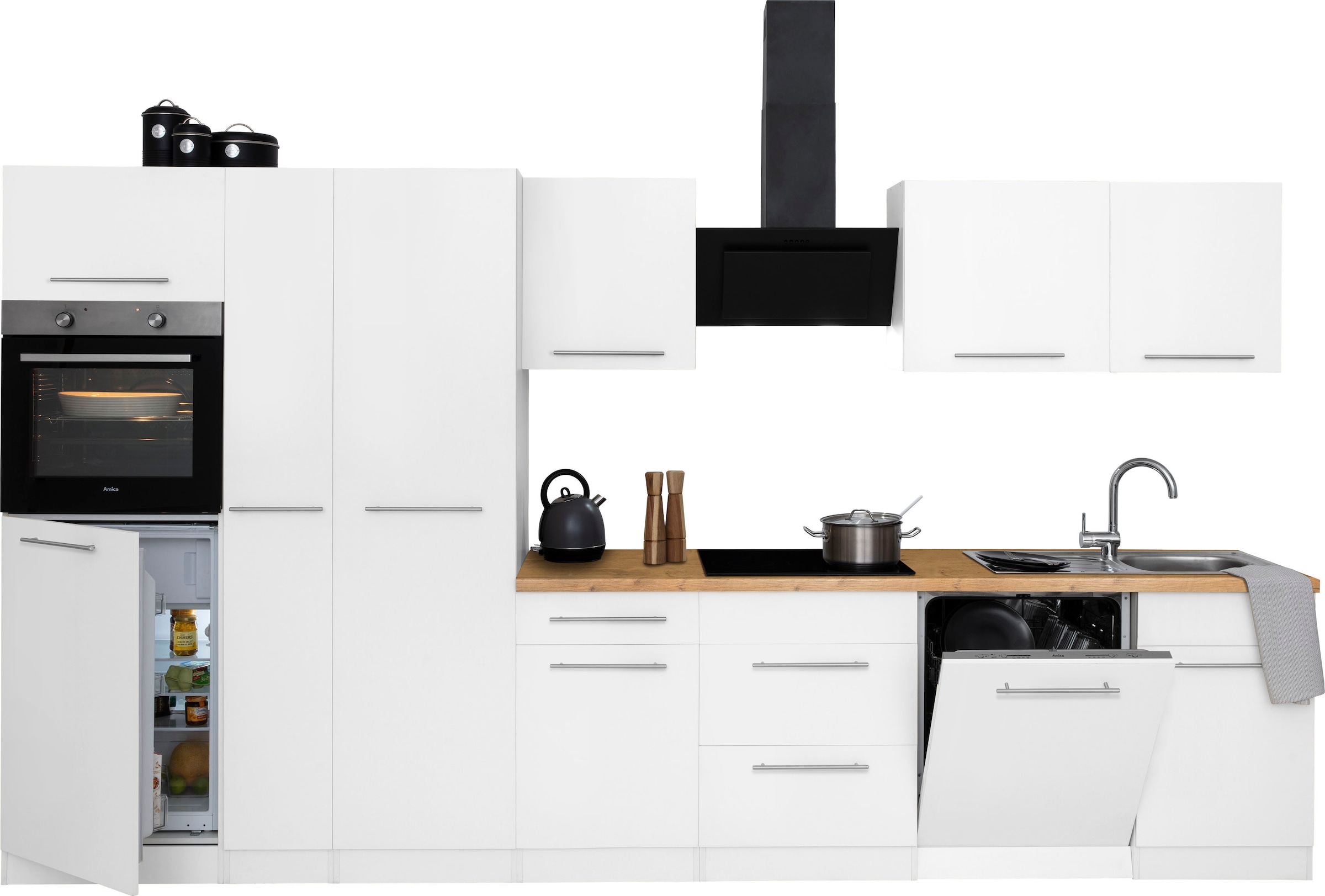 wiho Küchen Küchenzeile »Unna«, mit E-Geräten, Breite 360 cm