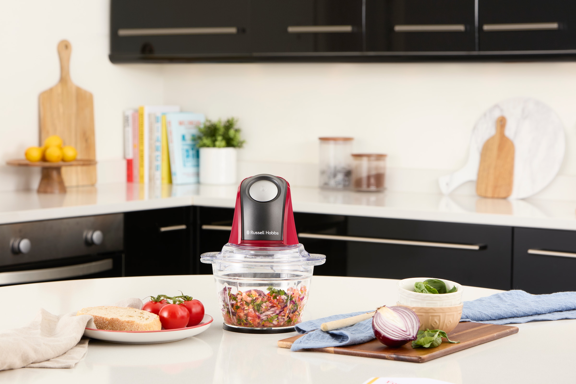 RUSSELL HOBBS Zerkleinerer »Desire 27130-56, 1L Glasbehälter mit Anti-Rutsch-Boden«, 350 W, spülmaschinengeeignetes Edelstahl Messer