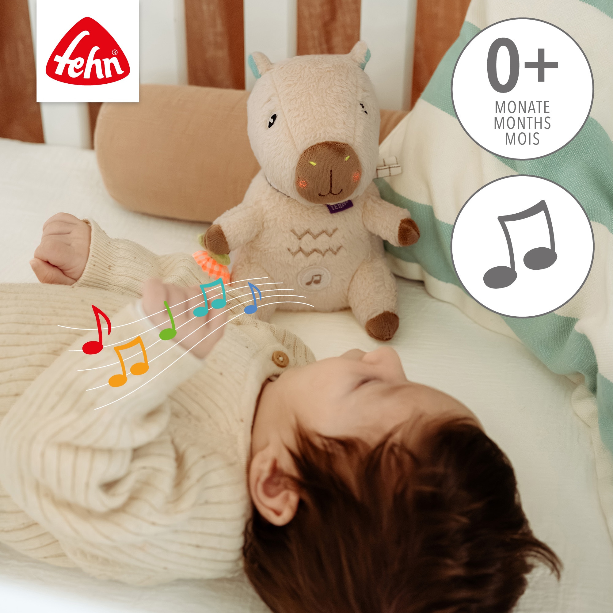 Fehn Kuscheltier »Capybara Clara, Einschlafhilfe Capybara« mit Sound