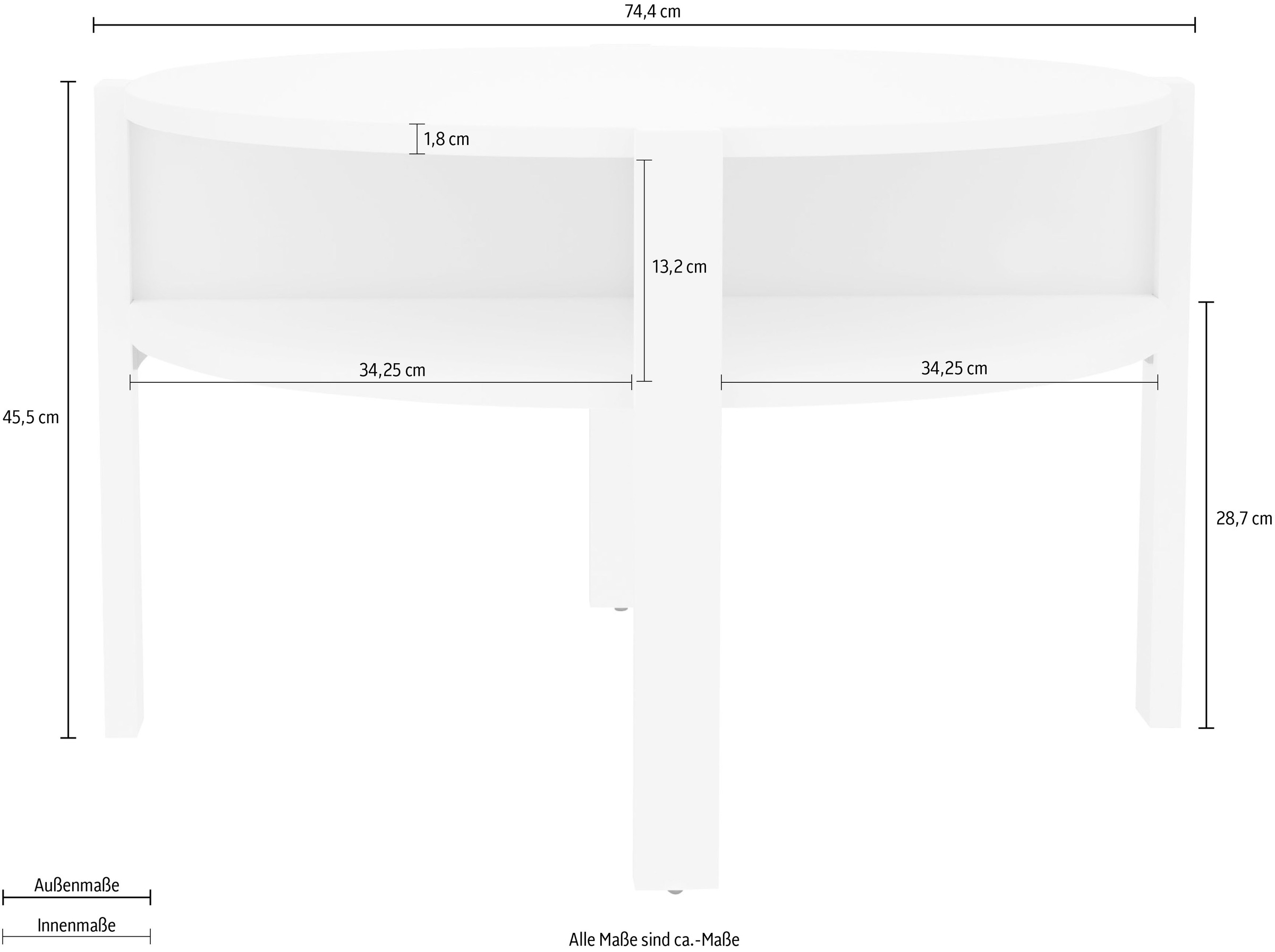FORTE Beistelltisch »Tobago«, Durchmesser ca. 74,5 cm