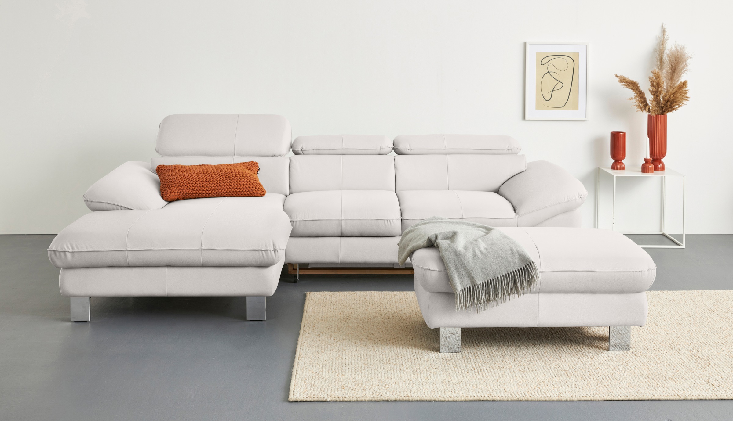 COTTA Ecksofa Driver, mit Kopfteilverstellung, wahlweise mit Bettfunktion