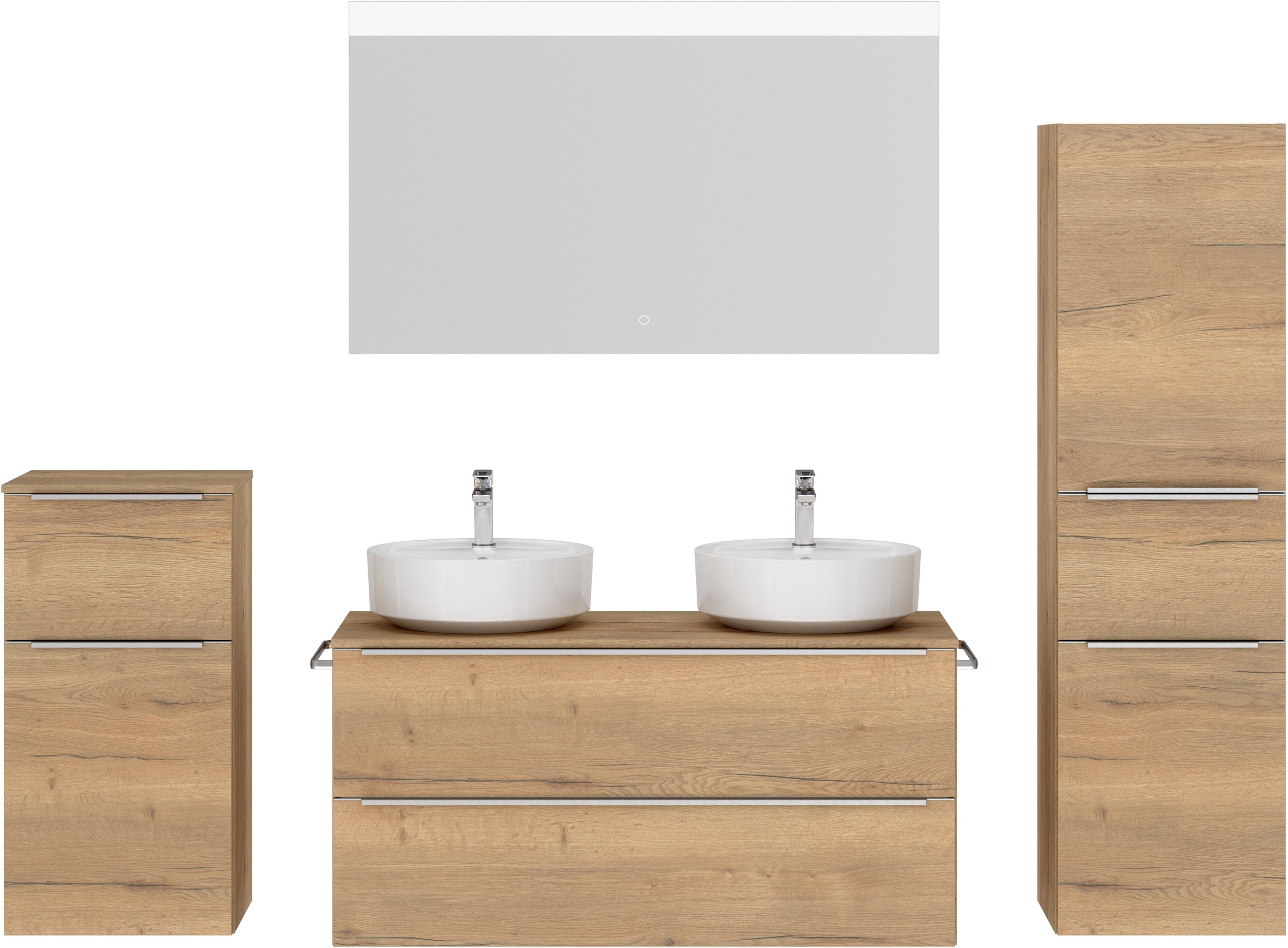 nobilia® Badmöbel-Set »Alvene« vormontiert, mit Soft-Close, 4 Stk. tlg. günstig online kaufen