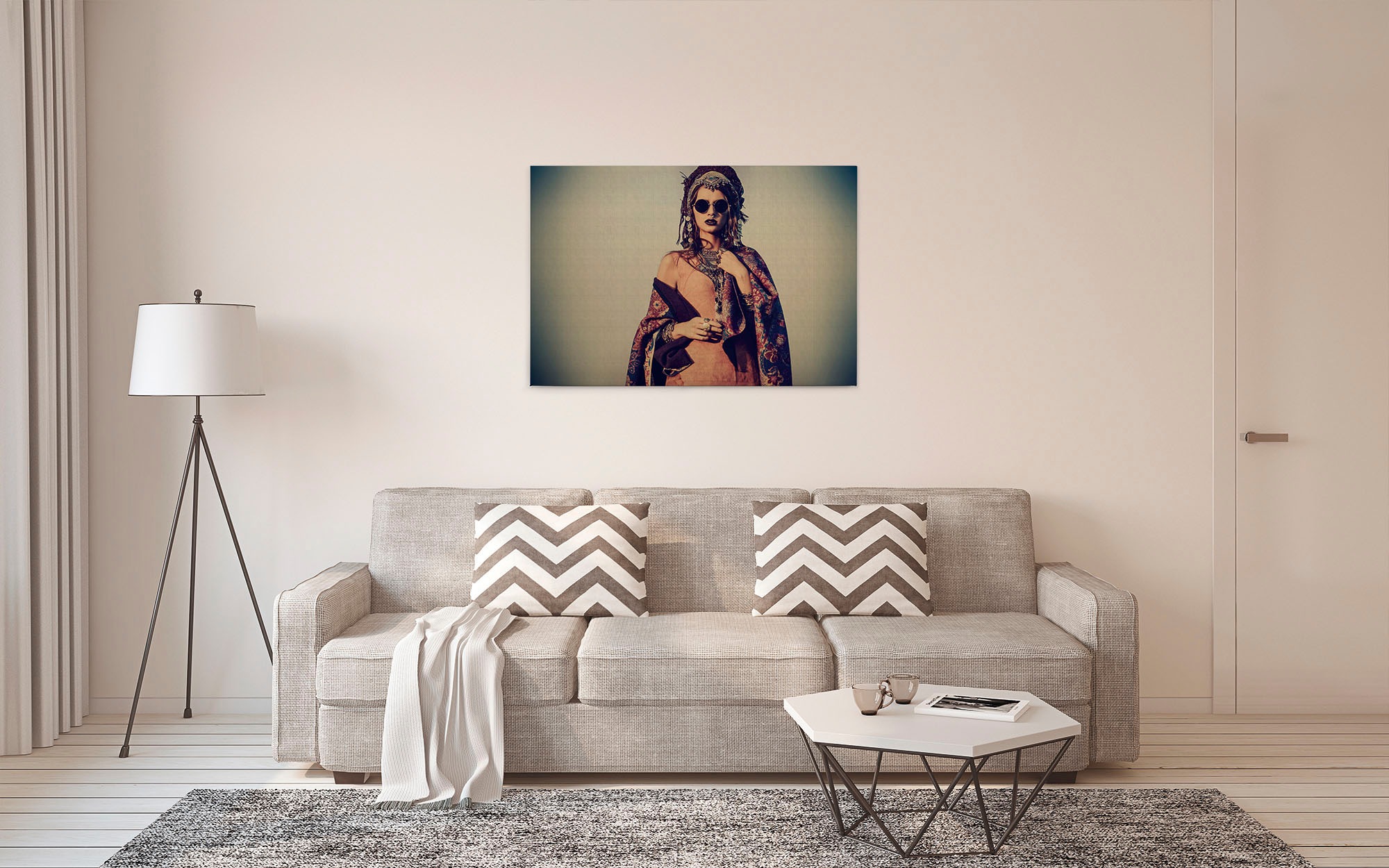 A.S. Création Leinwandbild »la bohème«, Kunst-Personen-Kinder, (1 St.), Keilrahmen Bild Boho Stil Frau Leinwand-Bild Wohnzimmer modern Kinder