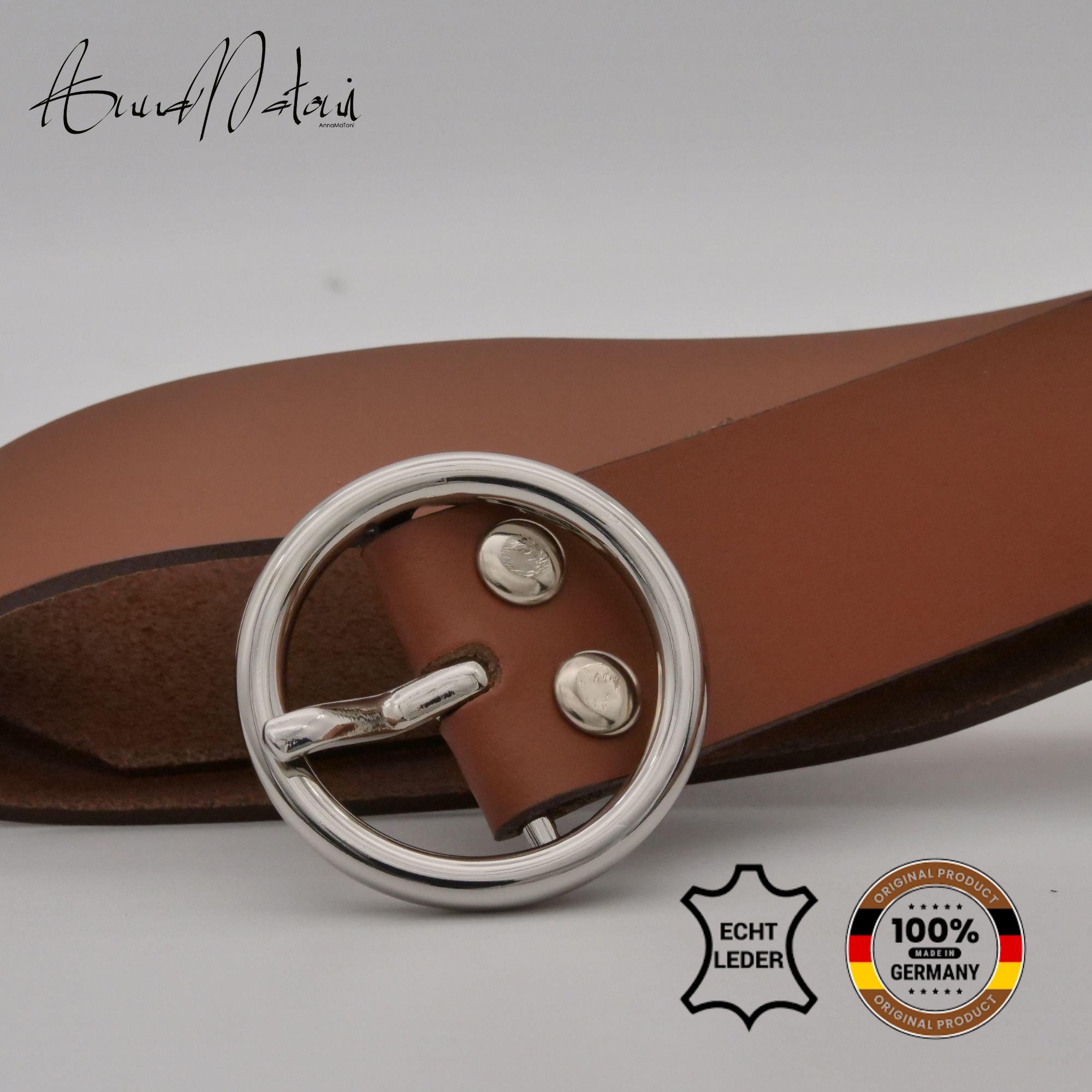 AnnaMatoni Ledergürtel »AnnaMatoni Damen Ledergürtel Basic Gürtel 3cm breit echt Leder«