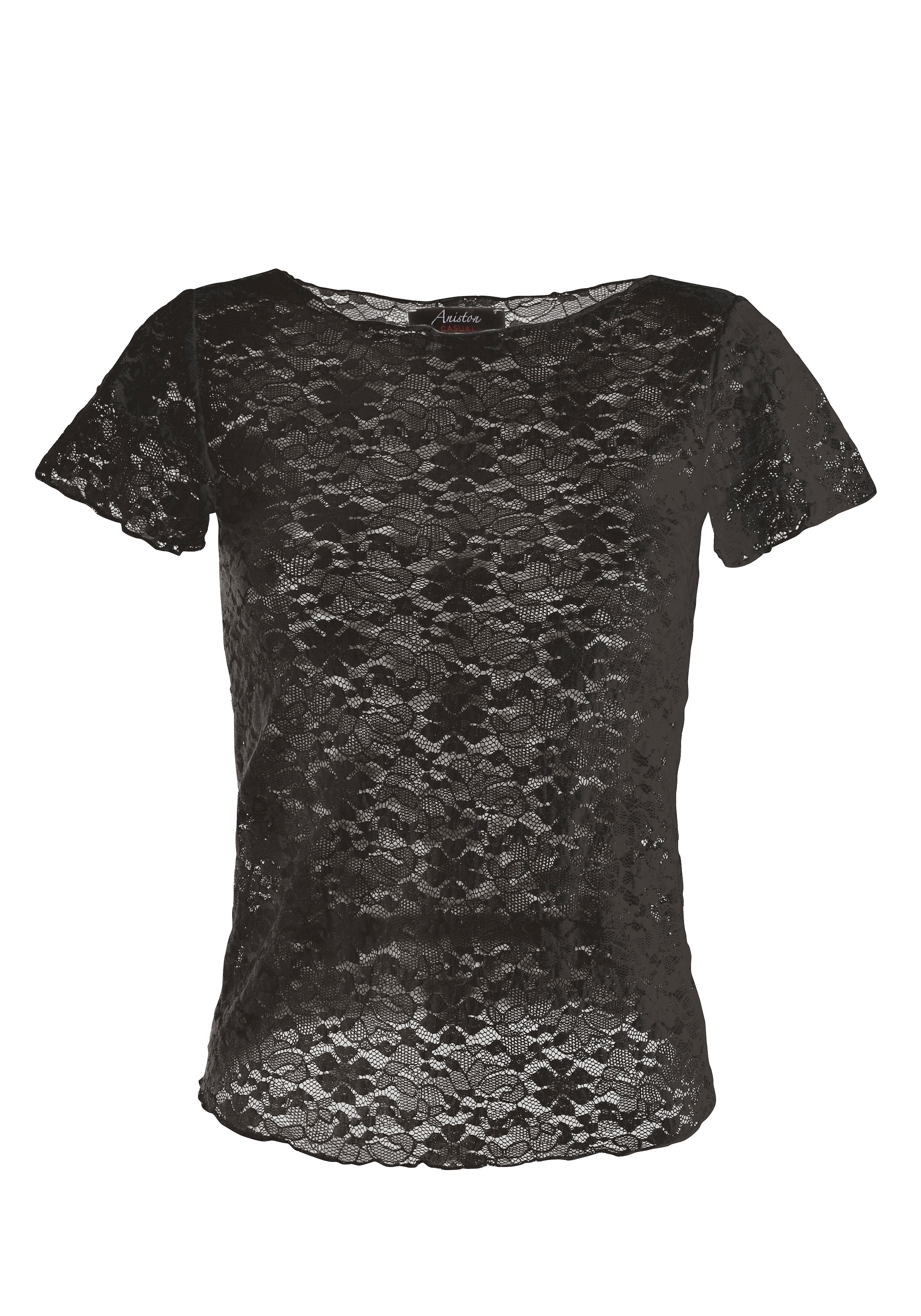 Aniston CASUAL T-Shirt aus floraler Häkelspitze