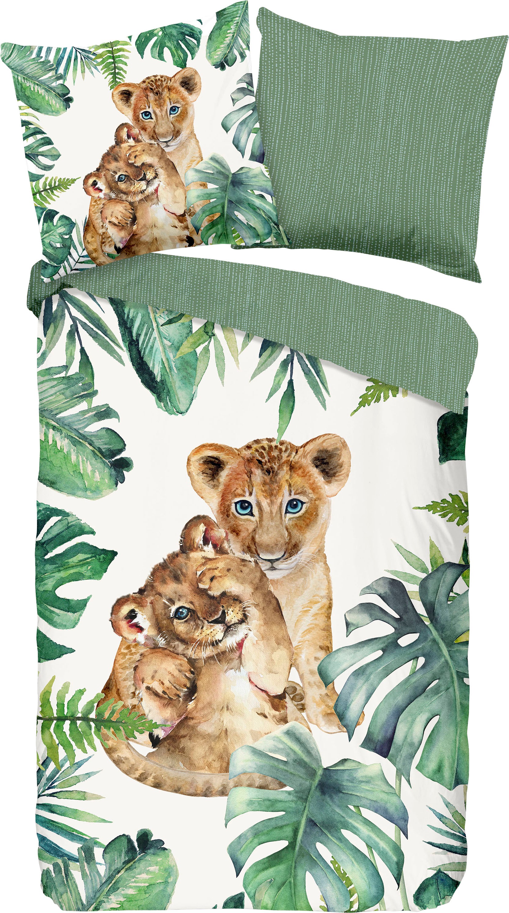 good morning Kinderbettwäsche »Jungle«, 100% Baumwolle, 135x200, Reißversch günstig online kaufen