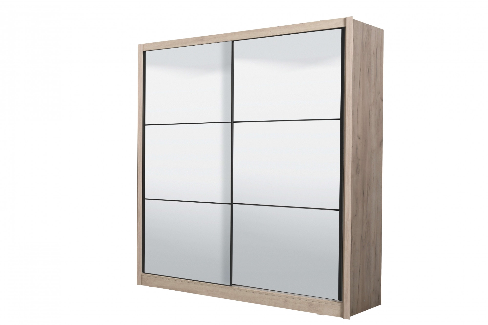 INOSIGN Schwebetürenschrank »Navara Kleiderschrank mit Spiegel Wäscheschrank«, mit kompletter Spiegelfront, FSC®-zertifiziert, 213,5x215,5x61cm