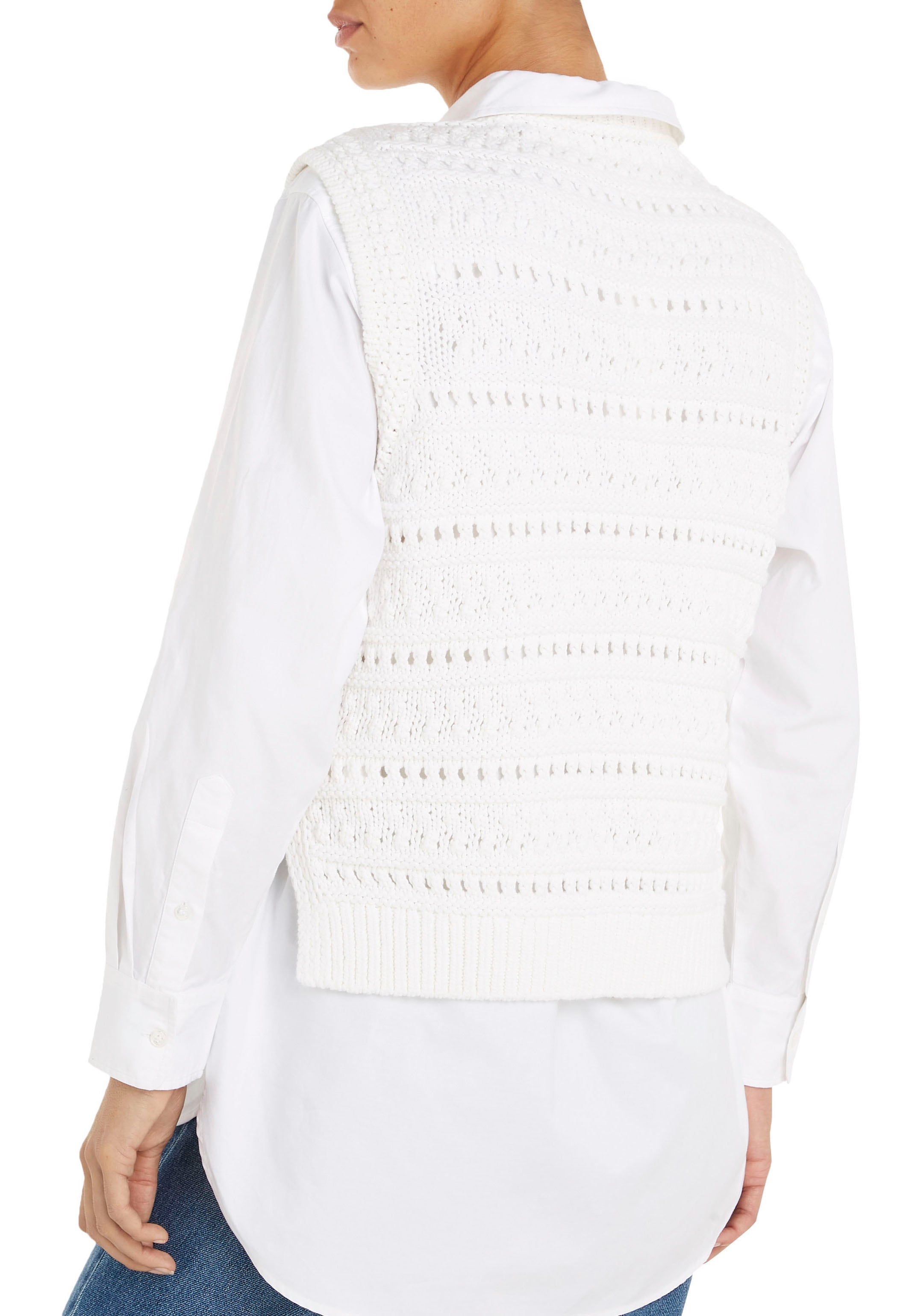 Tommy Hilfiger Pullunder »CROCHET C-NK SWEATER VEST«, in angesagter Häkeloptik