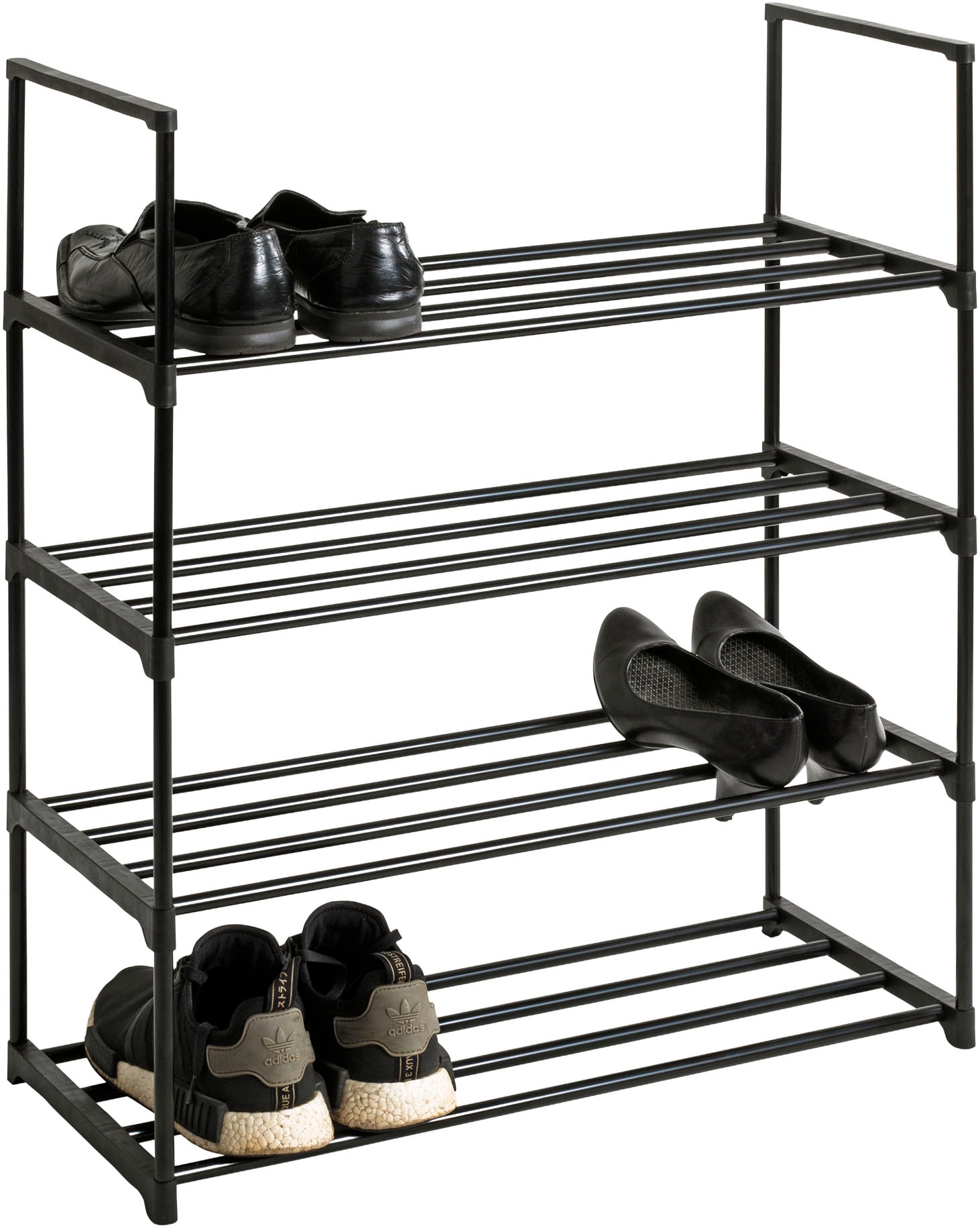 HAKU Schuhregal »Schuhaufbewahrung« rechteckig - aus Metall Schwarz - B/T/H 67/30/81 cm