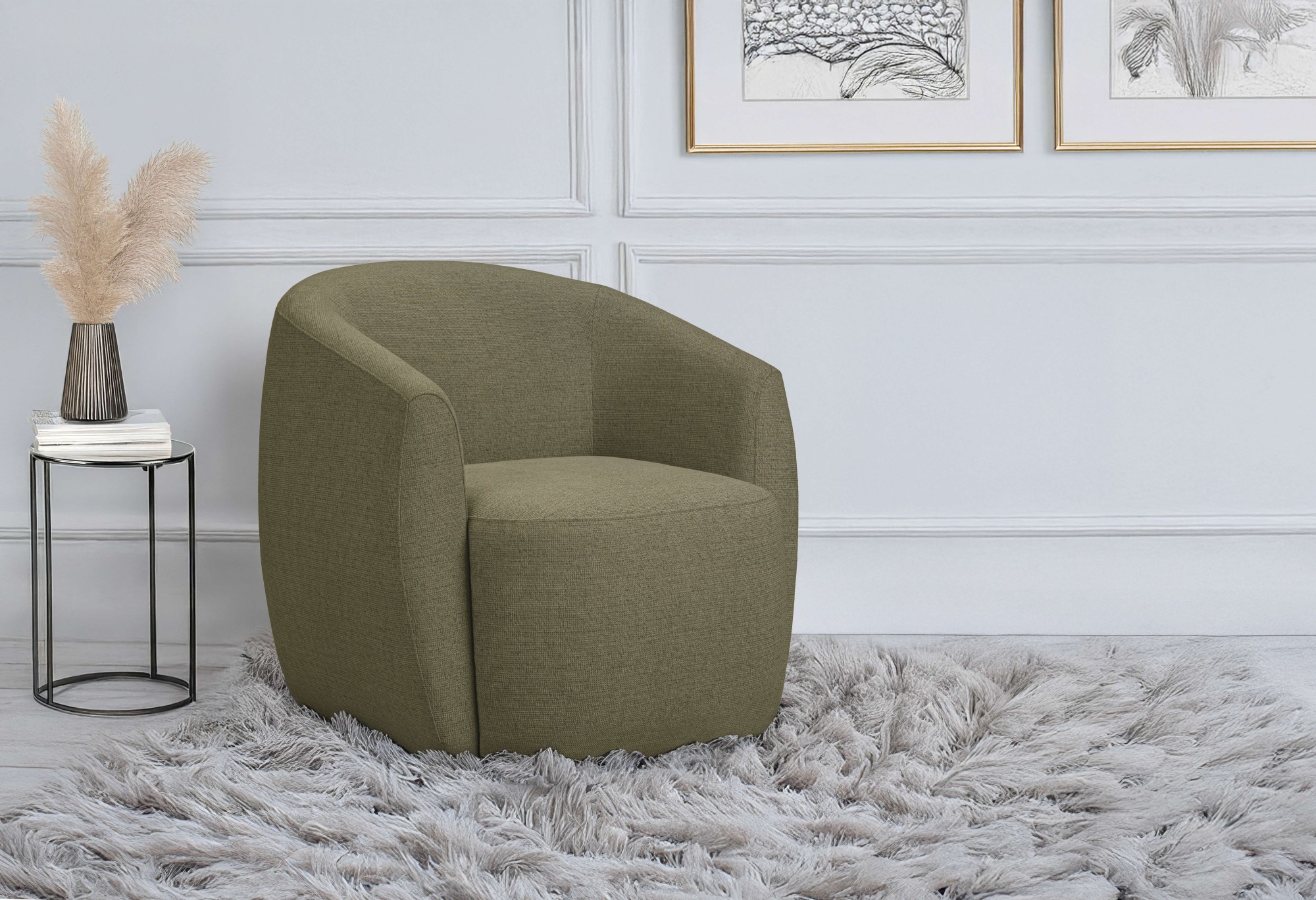 andas Drehsessel »Vallsta«, Breite 85 cm, Chenille oder Boucle Stoff, Drehf günstig online kaufen