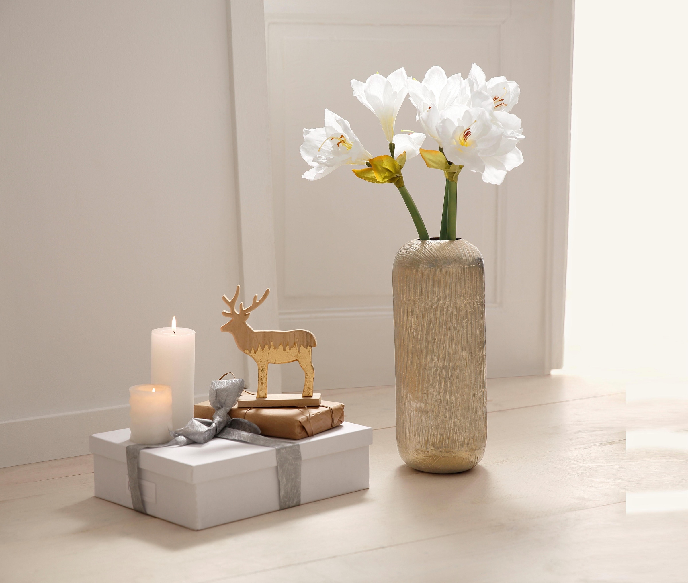 Kunstblume »Amaryllis«, (Set, 4 St.), mit Vase online kaufen