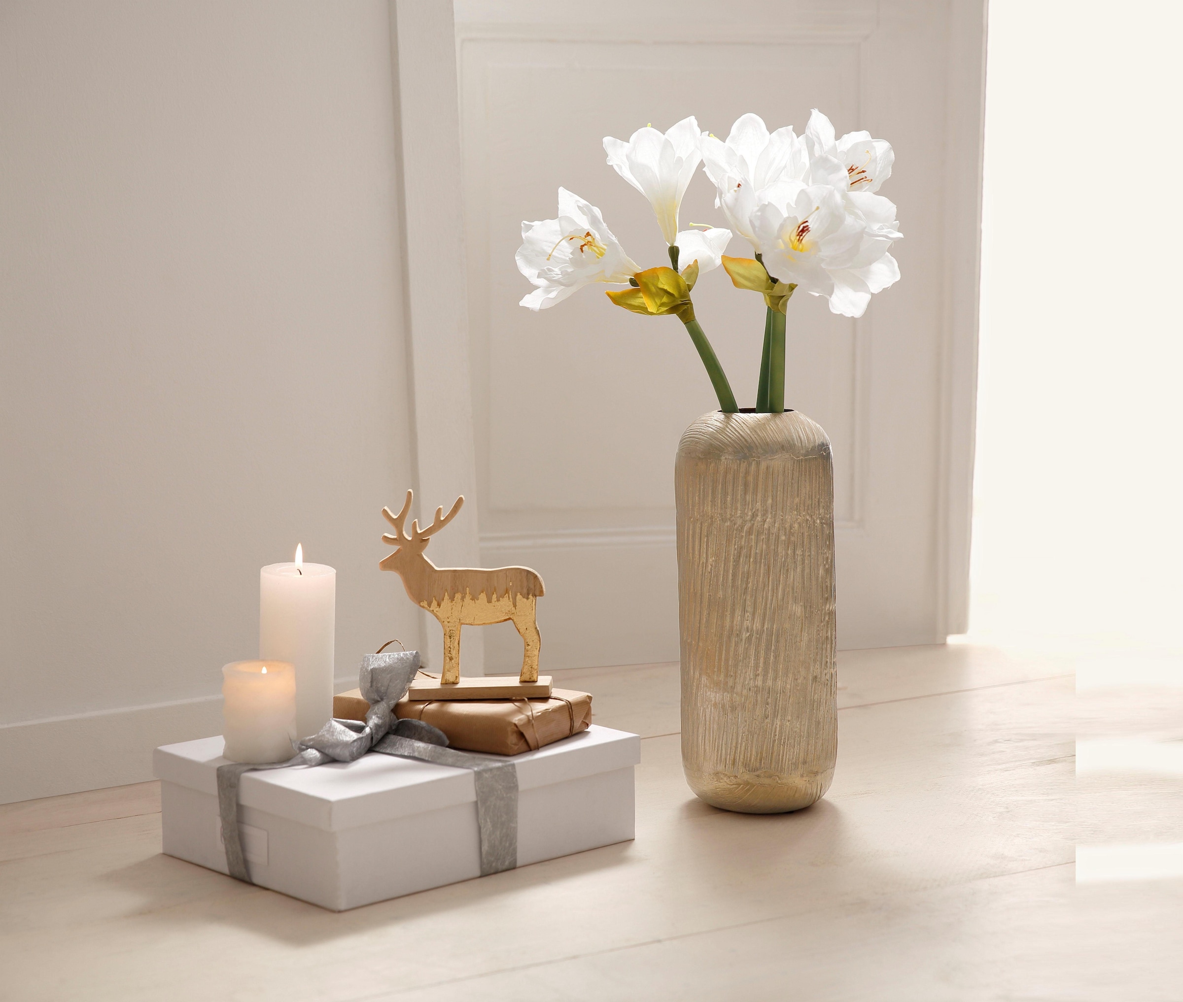 Kunstblume »Amaryllis«, (Set, 4 St.), online mit kaufen Vase